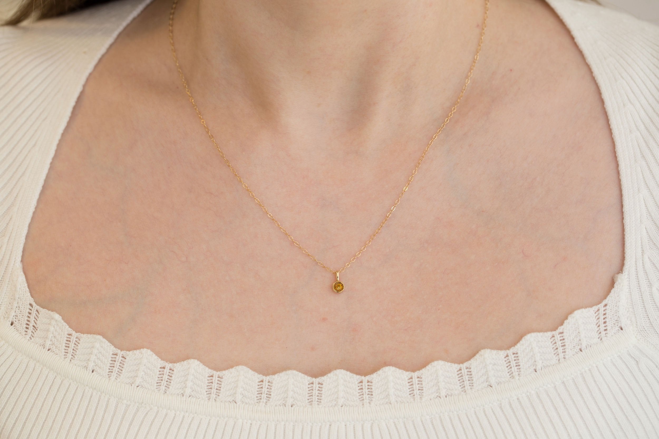 Citrine Pendant | The Birthstone Collection | November | 14k Recycled Gold