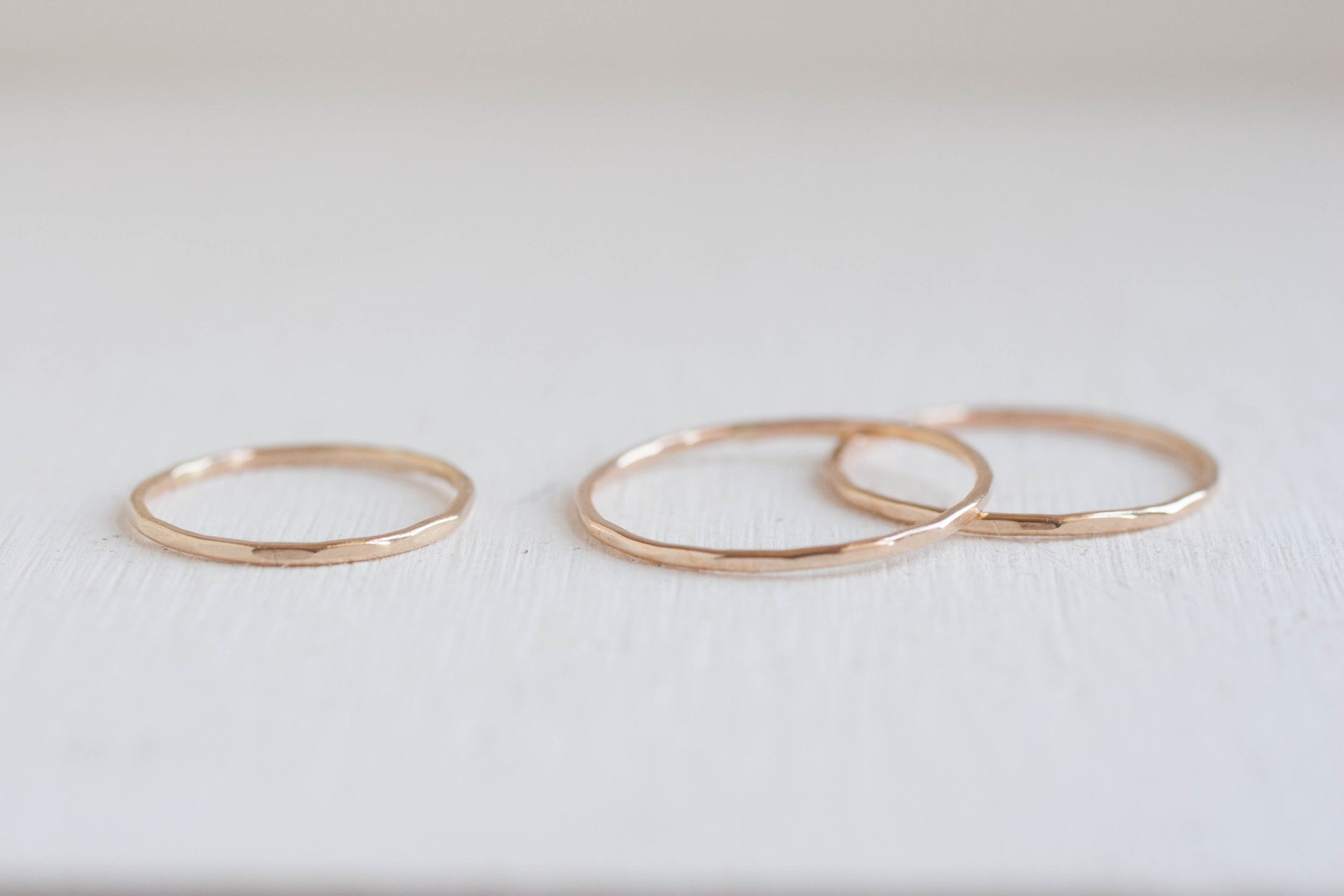 Hammered Stacking Ring | 14k Recycled Gold