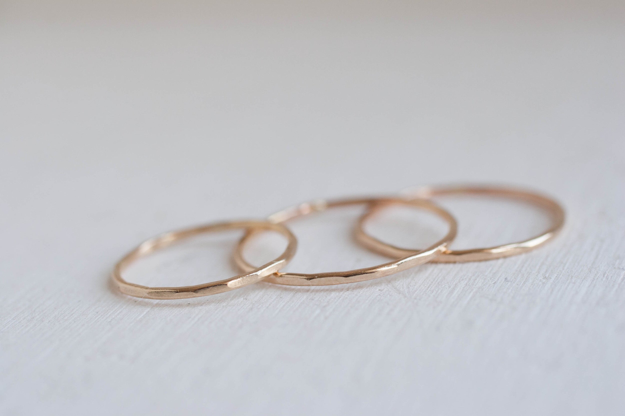 Hammered Stacking Ring | 14k Recycled Gold