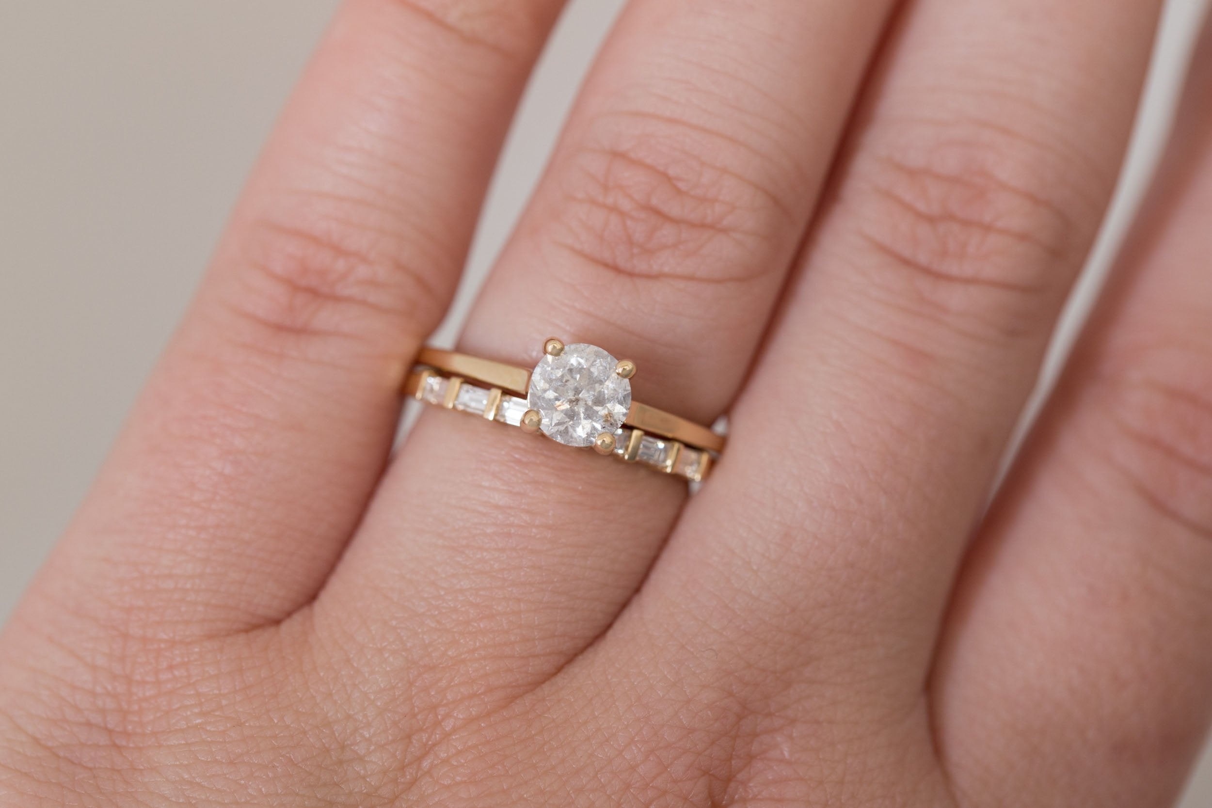 Briar Ring | Round Salt and Pepper Diamond Solitaire Engagement Ring 1.00 ct | 14k Recycled Gold | One of a Kind