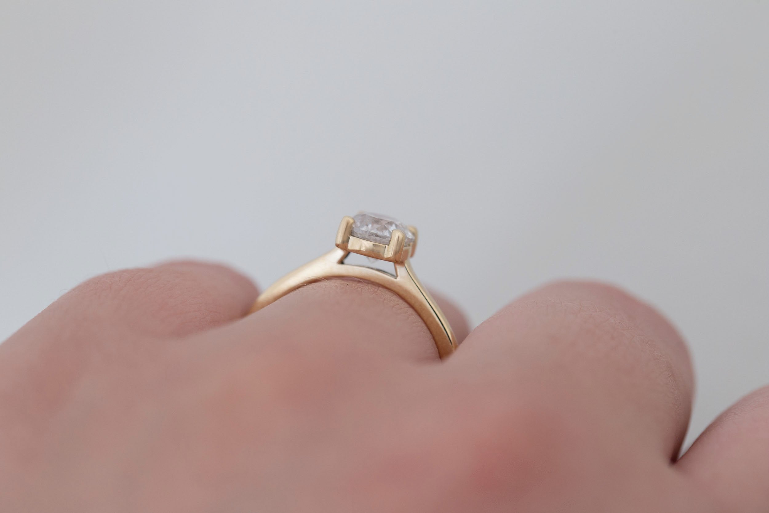 Briar Ring | Round Salt and Pepper Diamond Solitaire Engagement Ring 1.00 ct | 14k Recycled Gold | One of a Kind