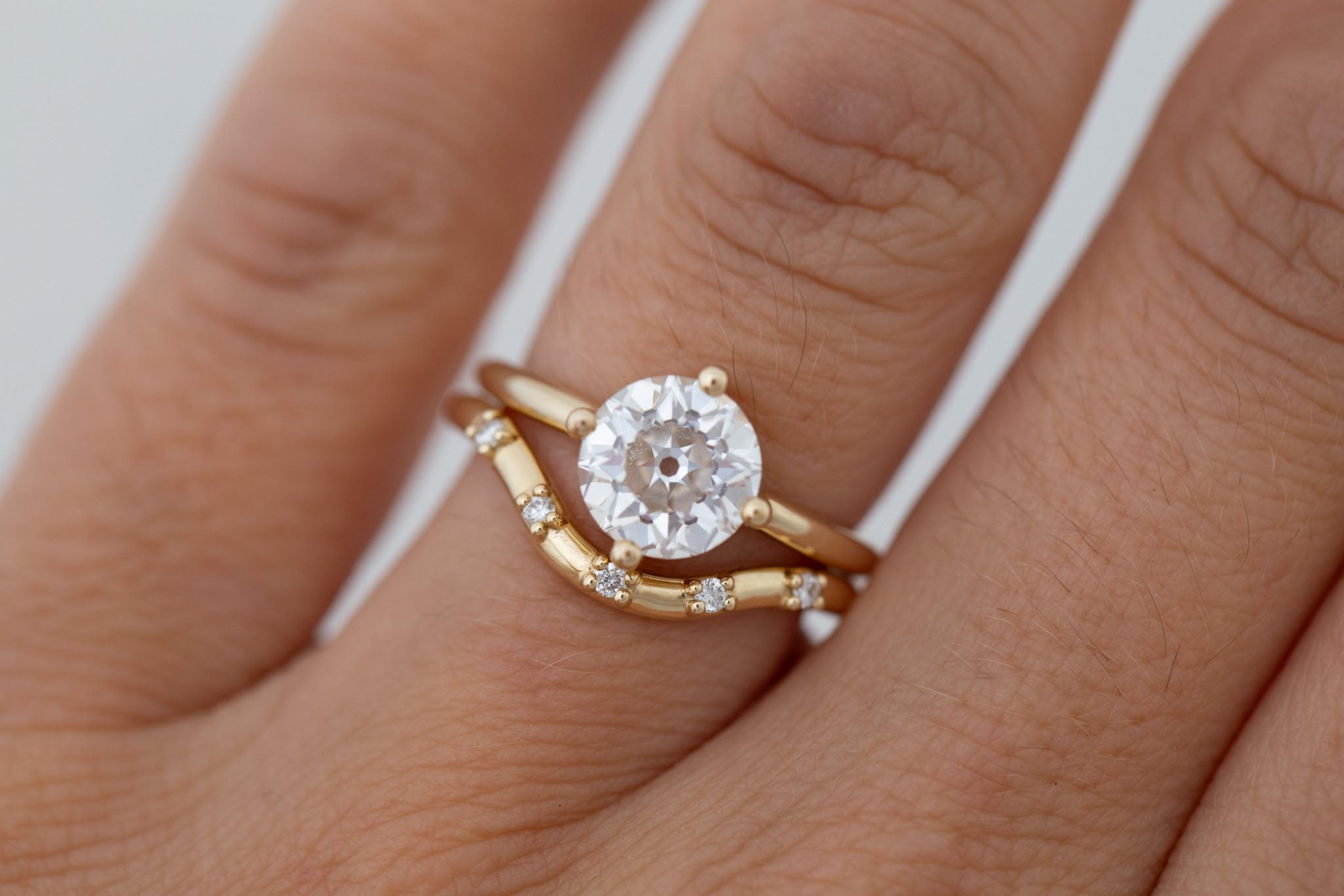 Leta Ring | Lab Antique Old European Cut Diamond Compass Set Solitaire Engagement Ring 2.08 ct | 14k Recycled Gold | One of a Kind