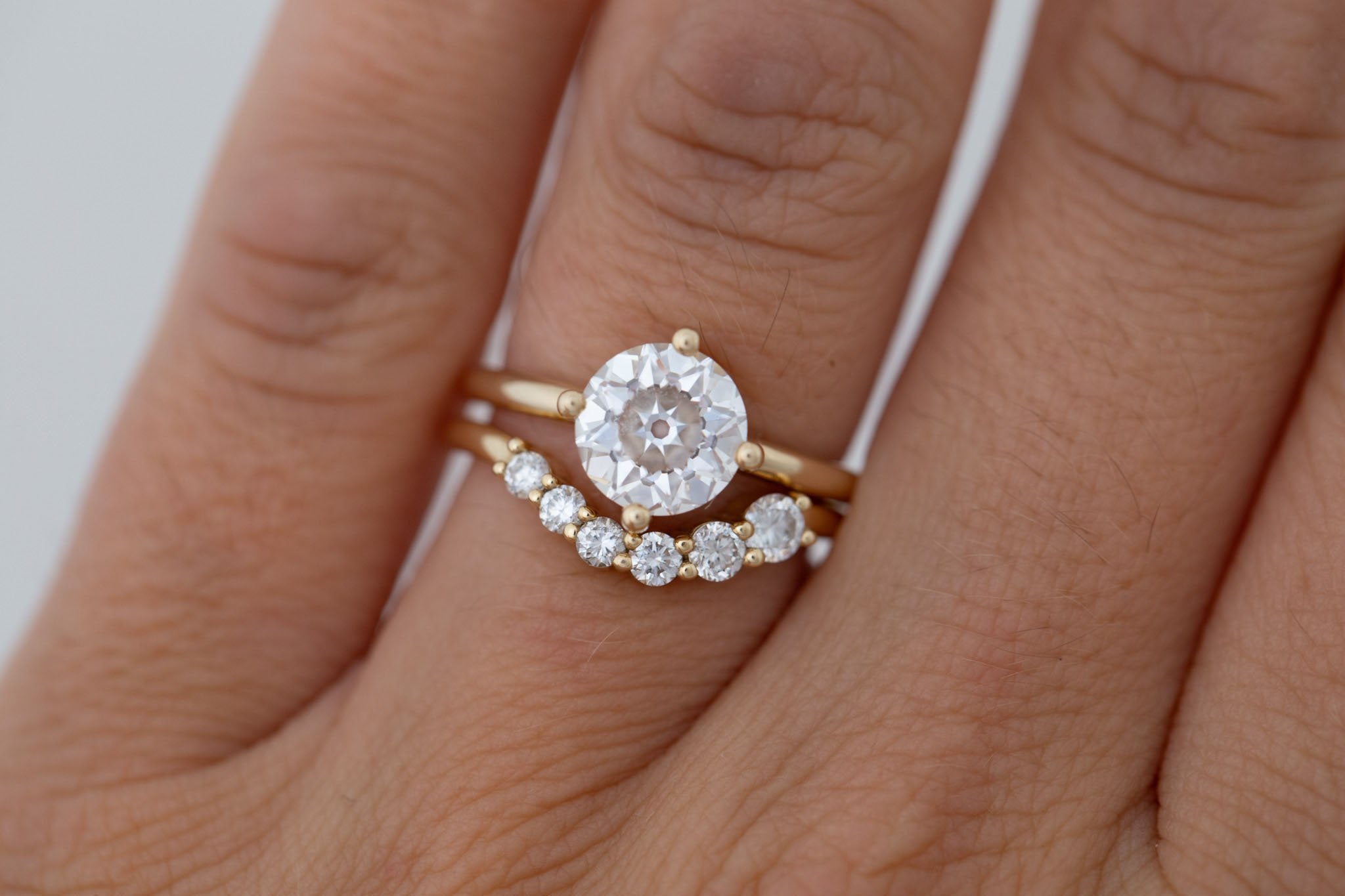 Leta Ring | Lab Antique Old European Cut Diamond Compass Set Solitaire Engagement Ring 2.08 ct | 14k Recycled Gold | One of a Kind