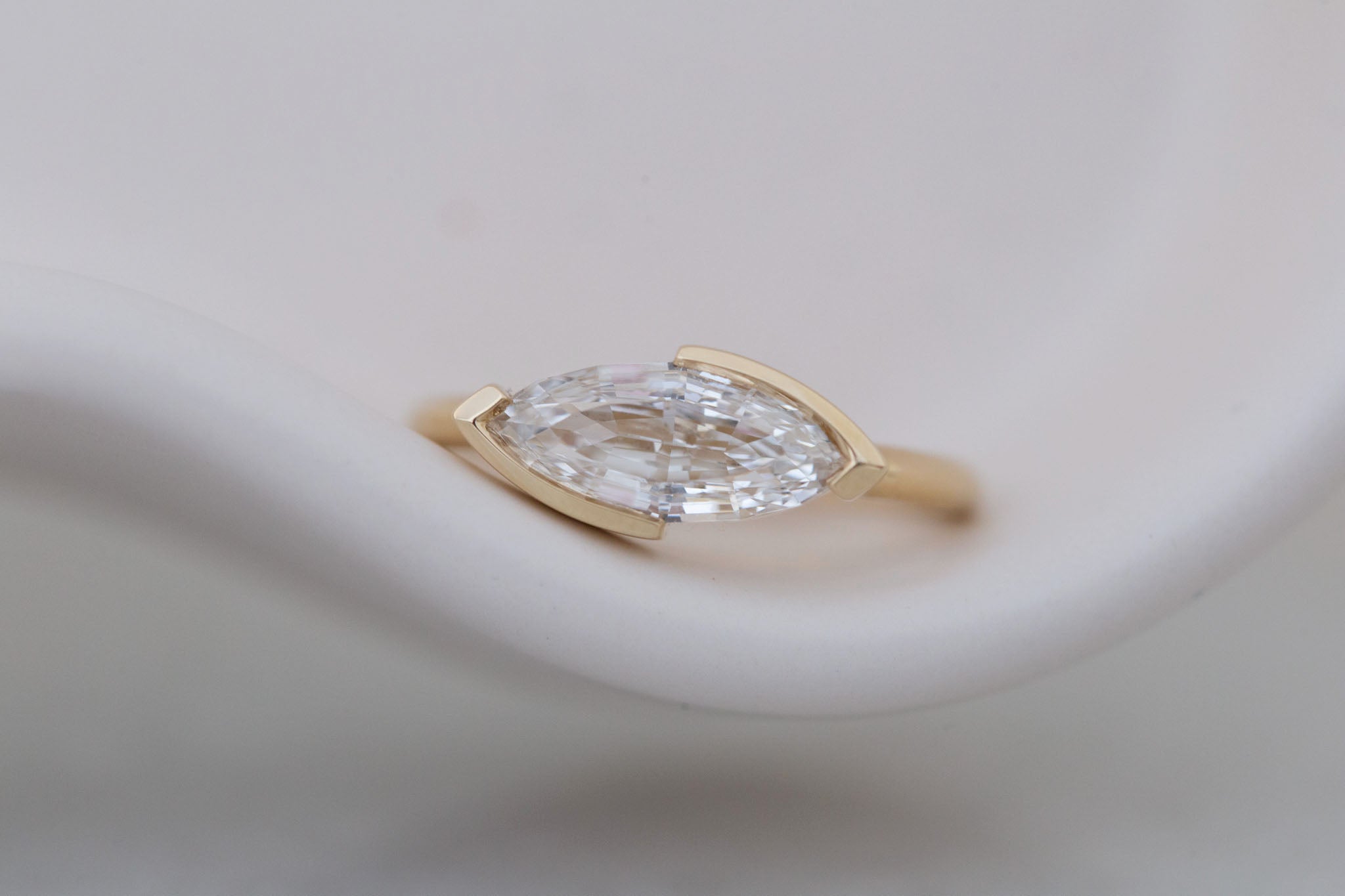 Varda Ring | Lab Marquise Diamond Engagement Ring 2.01 ct | 14k Recycled Gold | One of a Kind