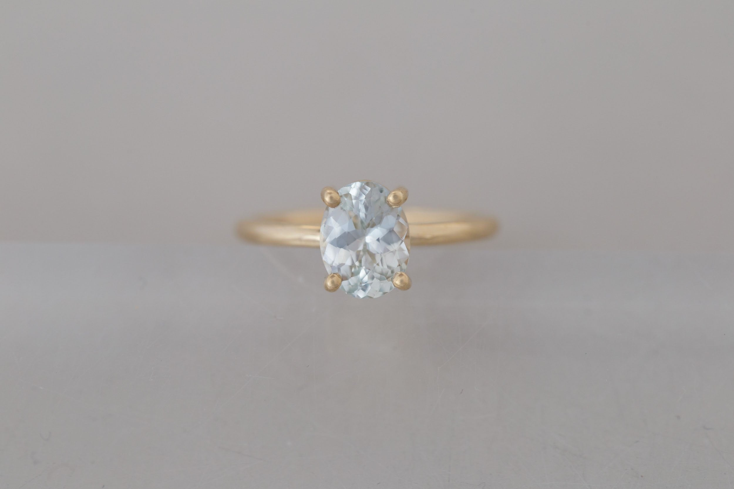 Briar Ring | Icy Mint Oval Sapphire Solitaire Engagement Ring 2.05 ct | 14k Recycled Gold | One of a Kind