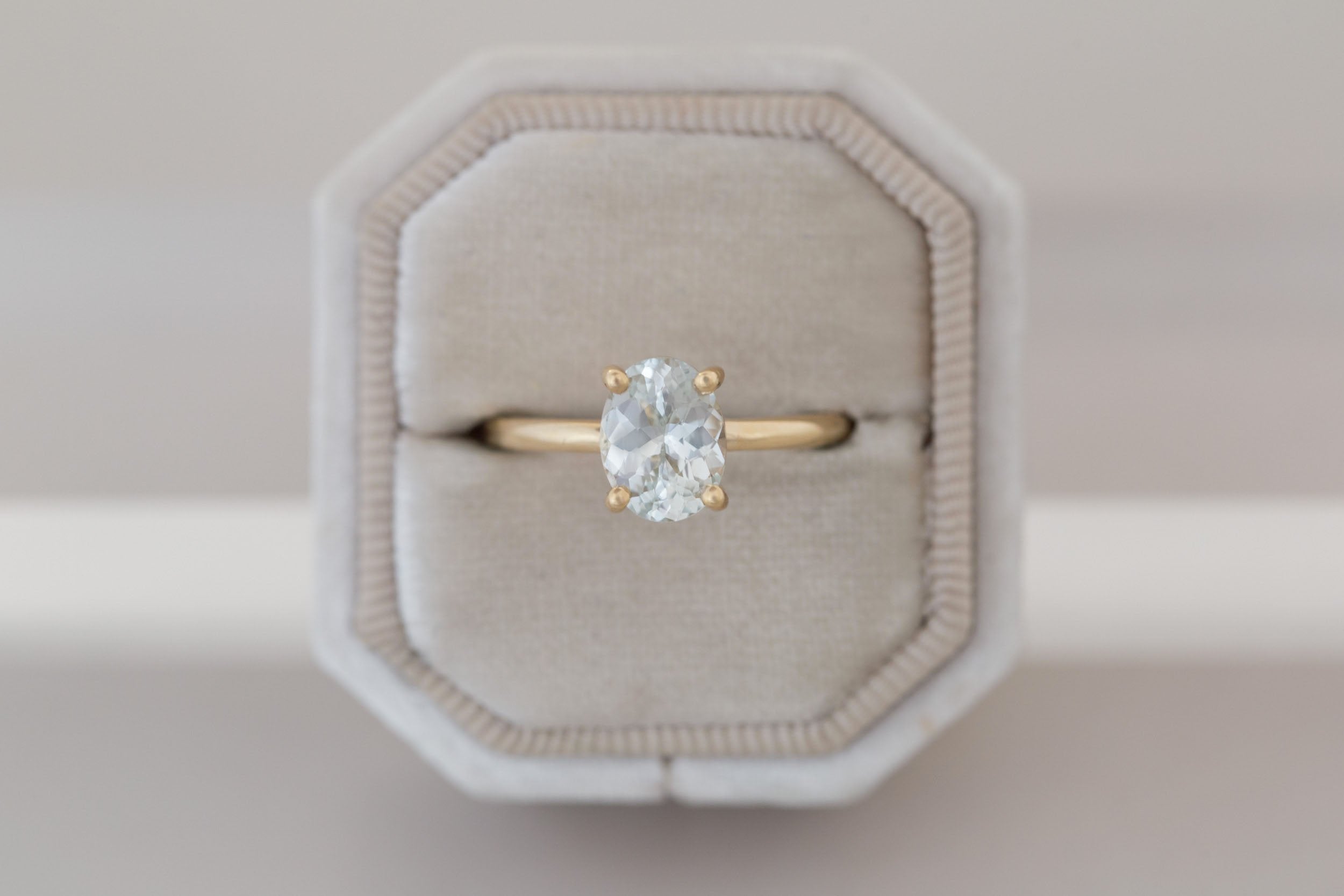 Briar Ring | Icy Mint Oval Sapphire Solitaire Engagement Ring 2.05 ct | 14k Recycled Gold | One of a Kind