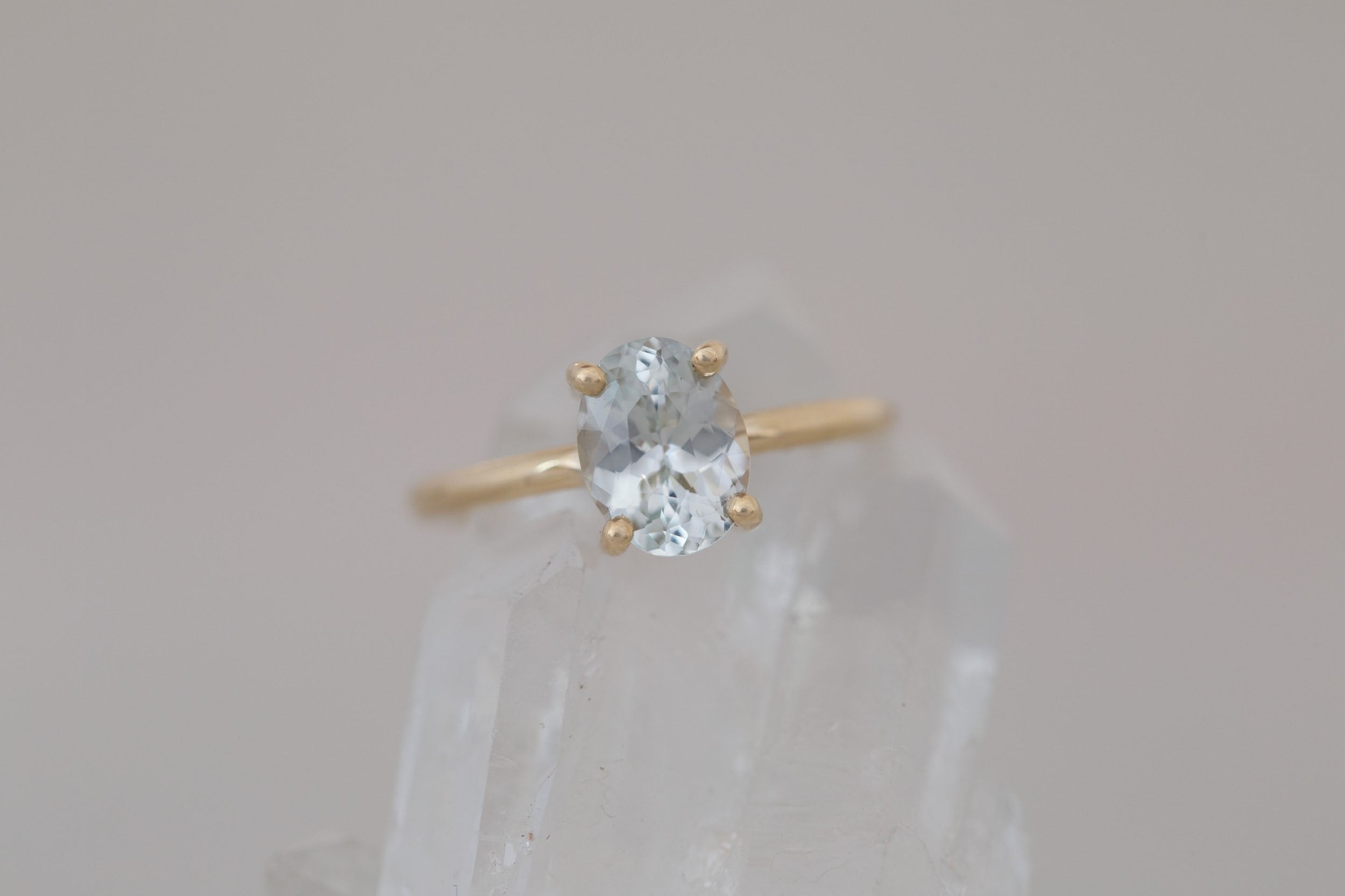 Briar Ring | Icy Mint Oval Sapphire Solitaire Engagement Ring 2.05 ct | 14k Recycled Gold | One of a Kind