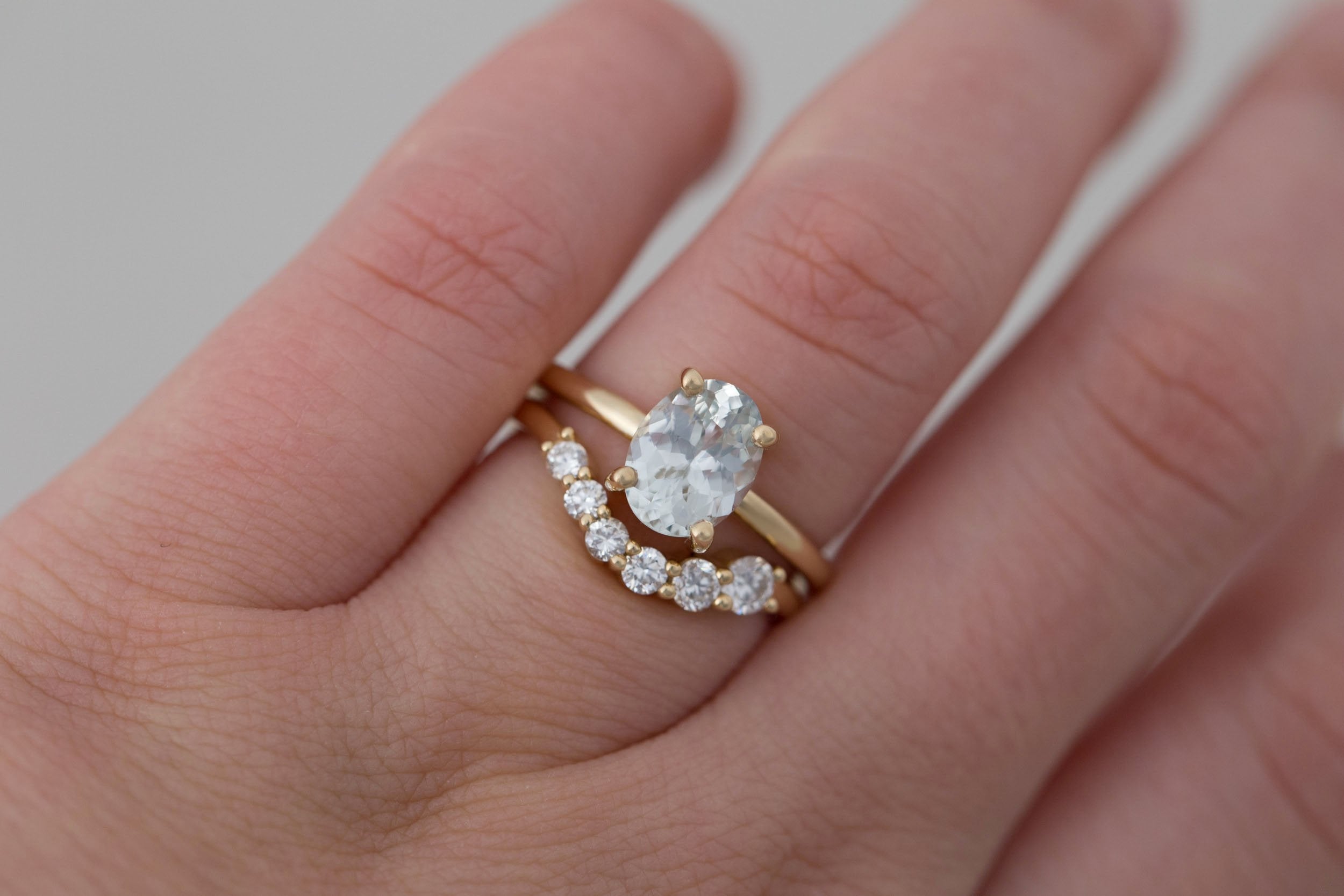 Briar Ring | Icy Mint Oval Sapphire Solitaire Engagement Ring 2.05 ct | 14k Recycled Gold | One of a Kind