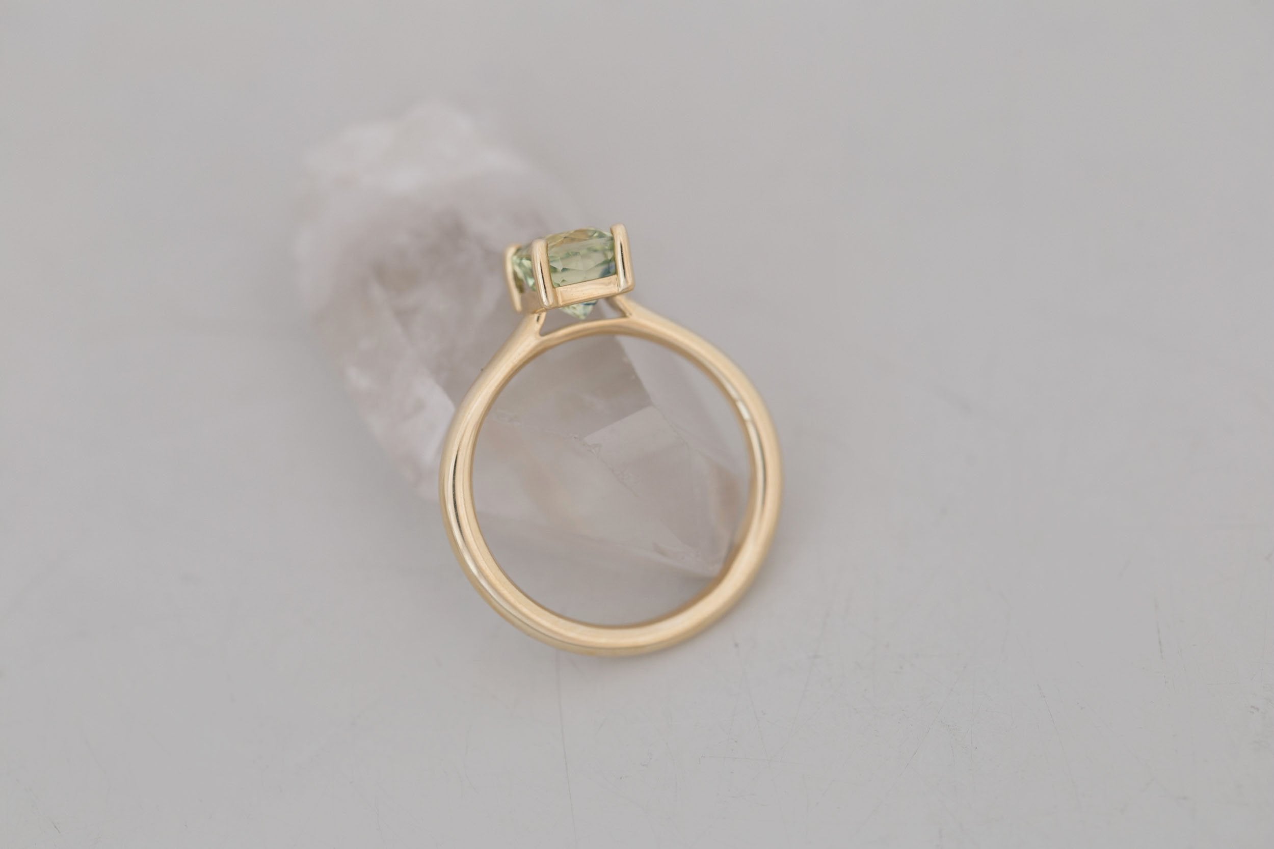 Briar Ring | Bicolor Cushion Cut Sapphire Solitaire Engagement Ring 2.06 ct | 14k Recycled Gold | One of a Kind