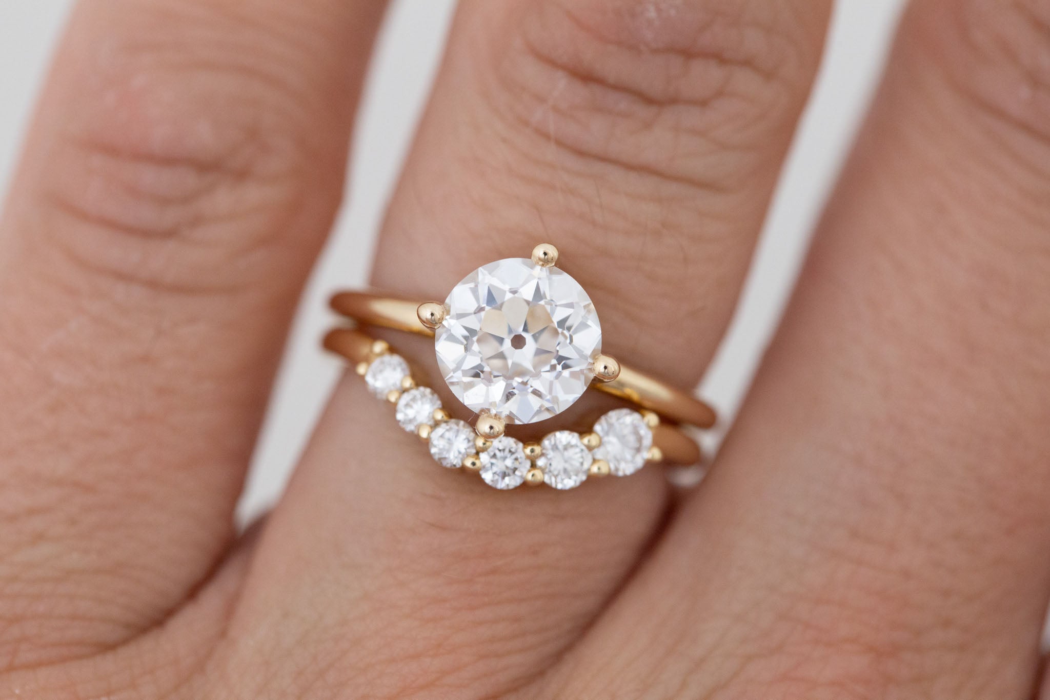 Leta Ring | Lab Antique Old European Cut Diamond Compass Set Solitaire Engagement Ring 2.09 ct | 14k Recycled Gold | One of a Kind