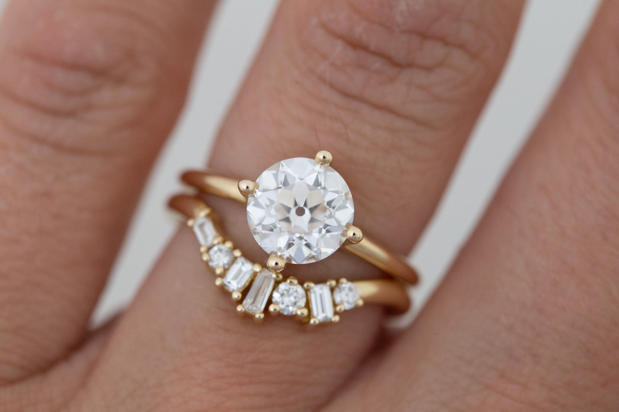 Leta Ring | Lab Antique Old European Cut Diamond Compass Set Solitaire Engagement Ring 2.09 ct | 14k Recycled Gold | One of a Kind