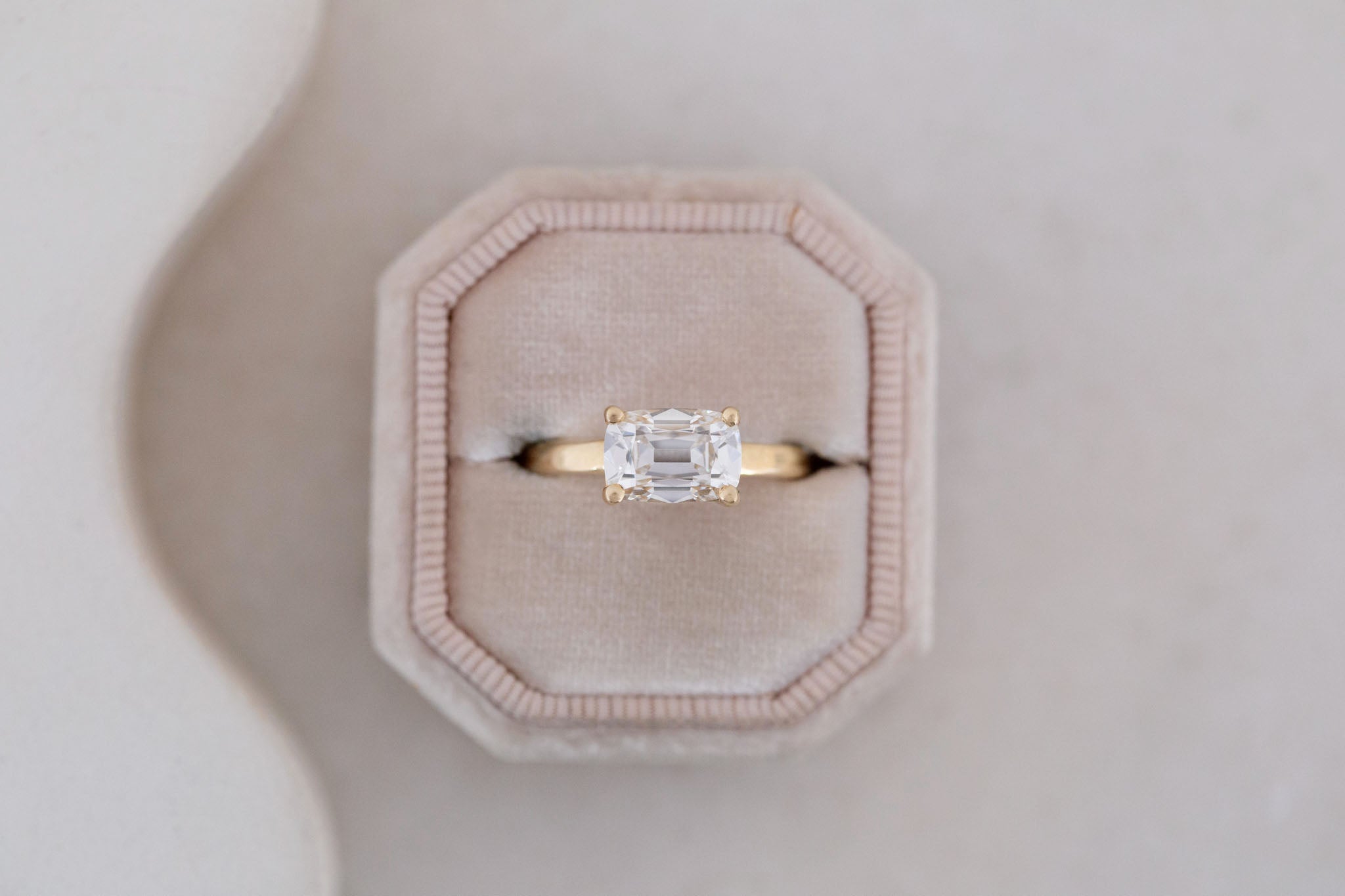 Briar Ring | Lab Cushion Cut Solitaire Engagement Ring 2.09 ct | 14k Recycled Gold | One of a Kind
