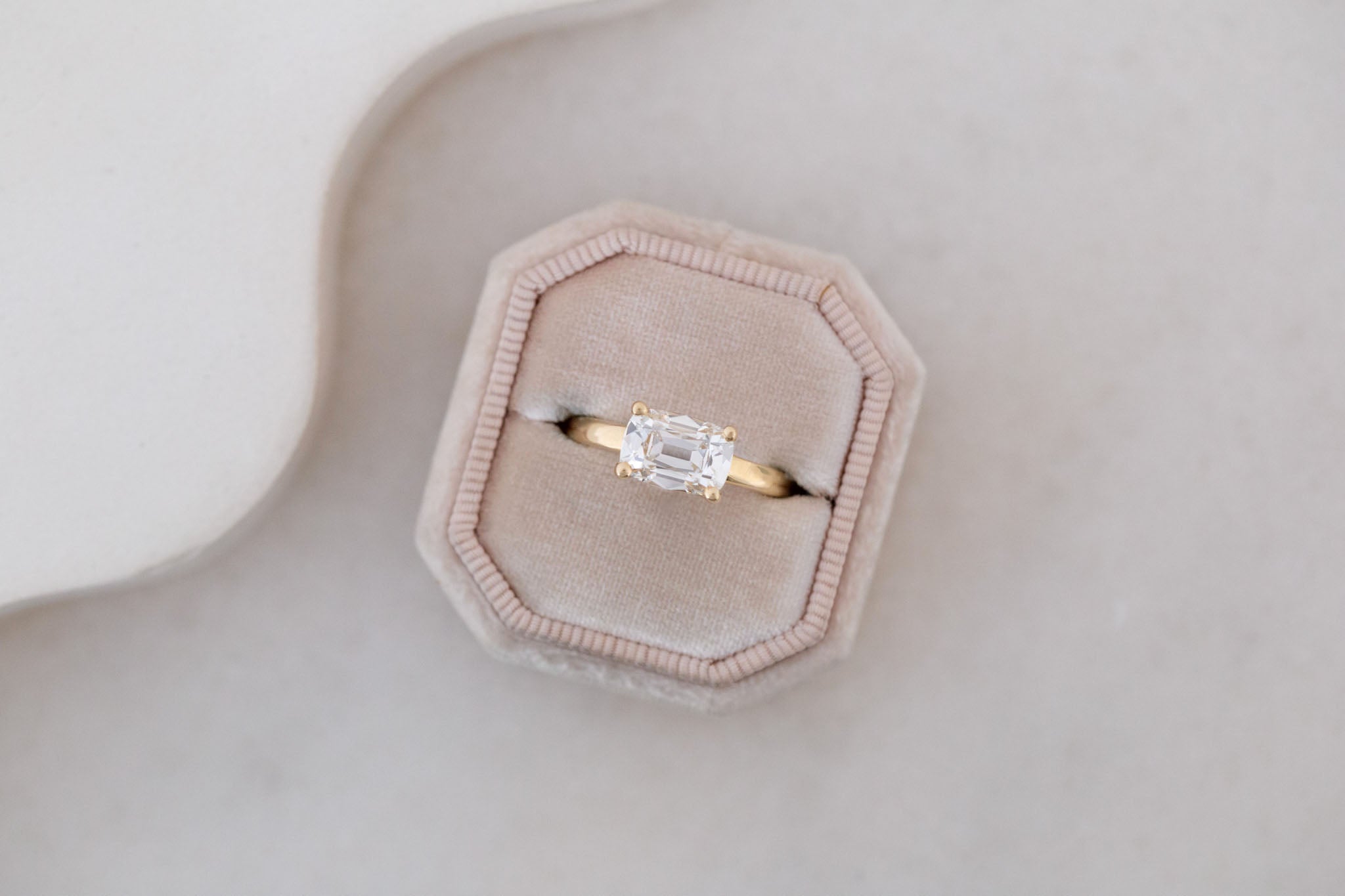 Briar Ring | Lab Cushion Cut Solitaire Engagement Ring 2.09 ct | 14k Recycled Gold | One of a Kind