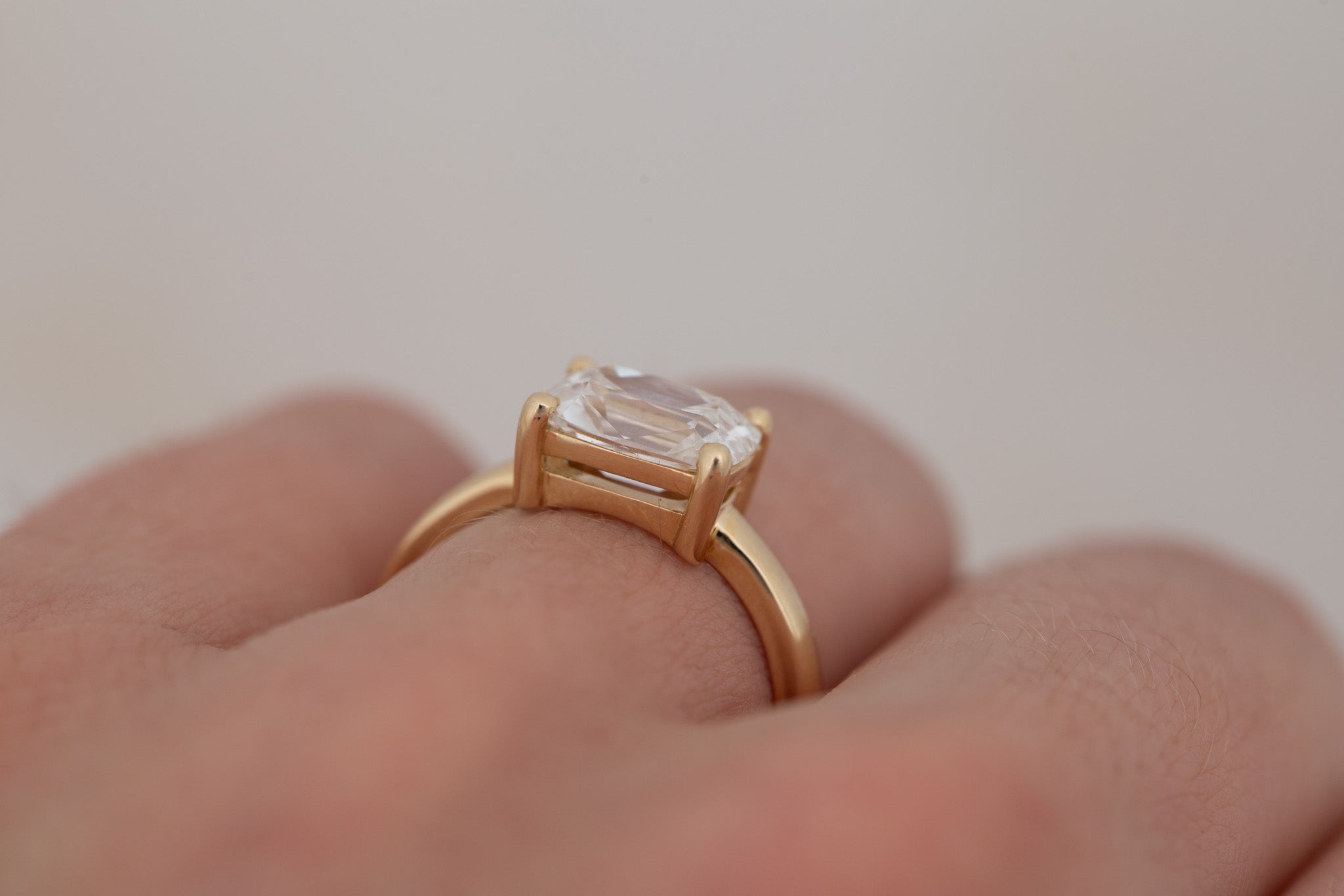 Briar Ring | Lab Cushion Cut Solitaire Engagement Ring 2.09 ct | 14k Recycled Gold | One of a Kind
