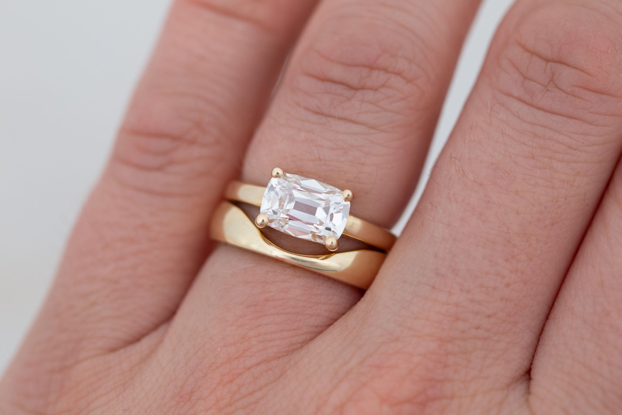 Briar Ring | Lab Cushion Cut Solitaire Engagement Ring 2.09 ct | 14k Recycled Gold | One of a Kind