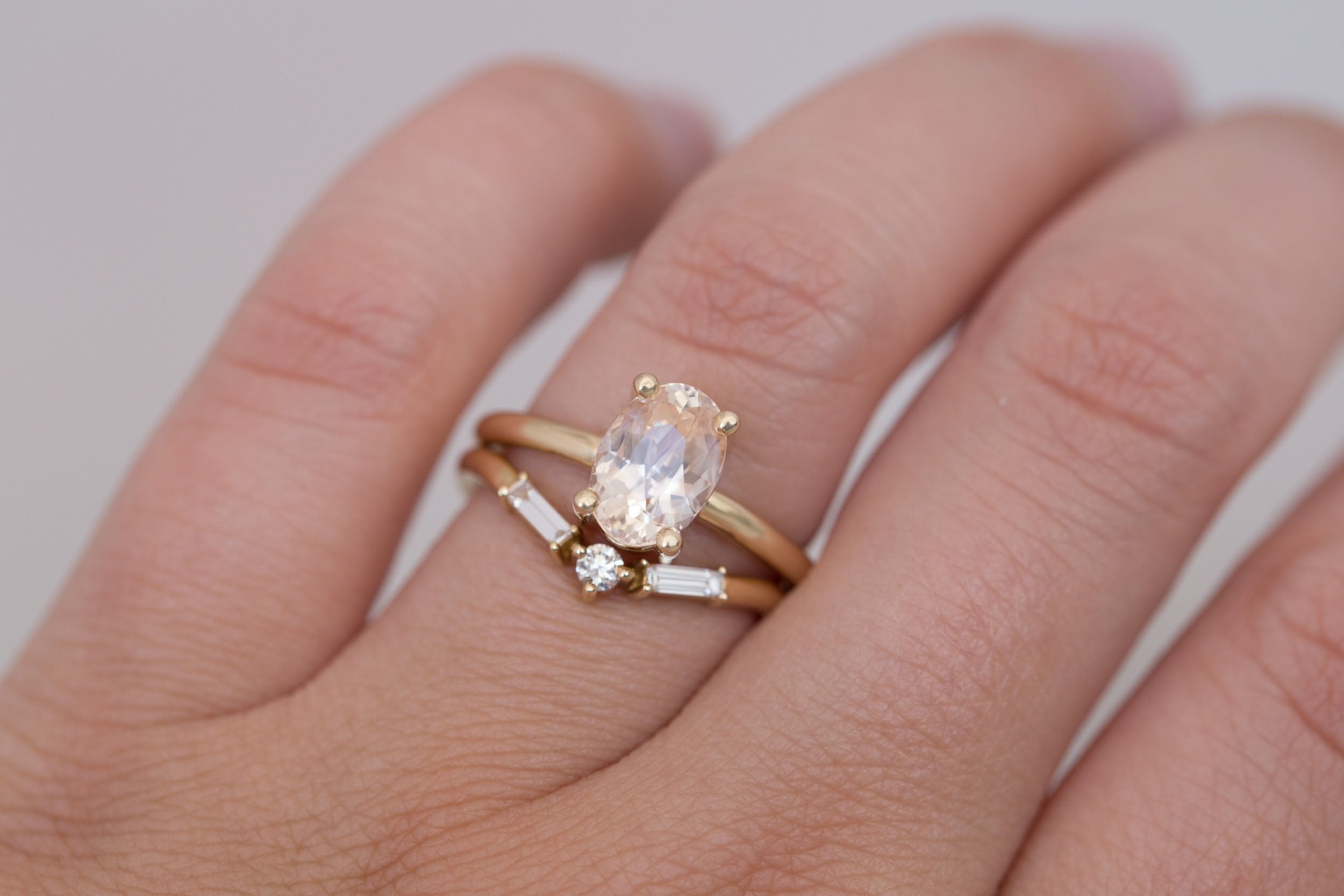 Briar Ring | Icy Pink Oval Sapphire Solitaire Engagement Ring 2.43 ct | 14k Recycled Gold | One of a Kind