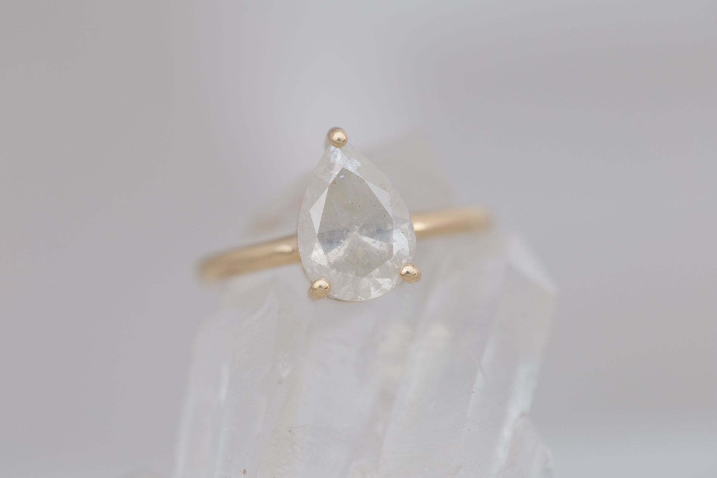 Briar Ring | Icy Pear Diamond Solitaire Engagement Ring 2.44 ct | 14k Recycled Gold | One of a Kind
