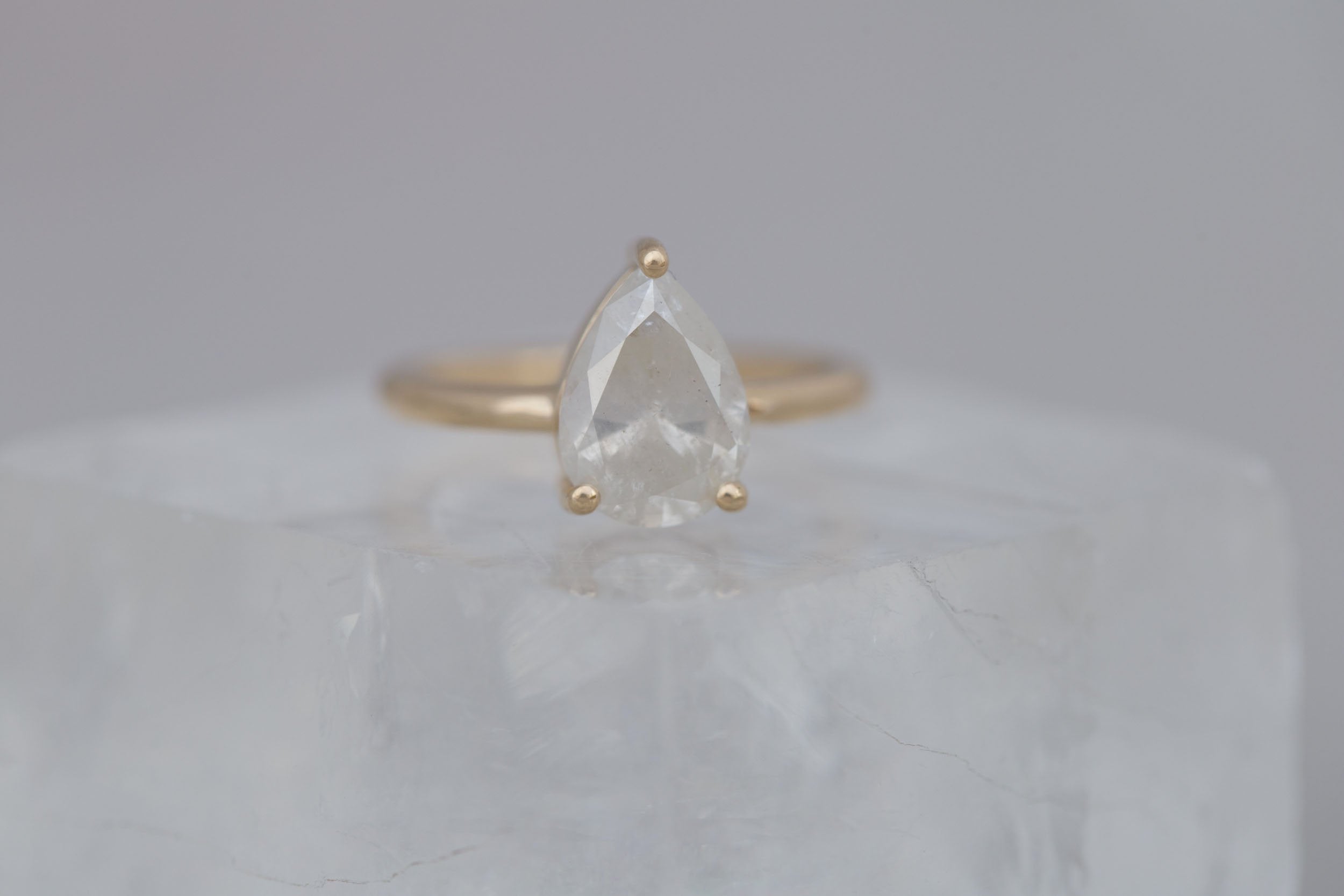 Briar Ring | Icy Pear Diamond Solitaire Engagement Ring 2.44 ct | 14k Recycled Gold | One of a Kind