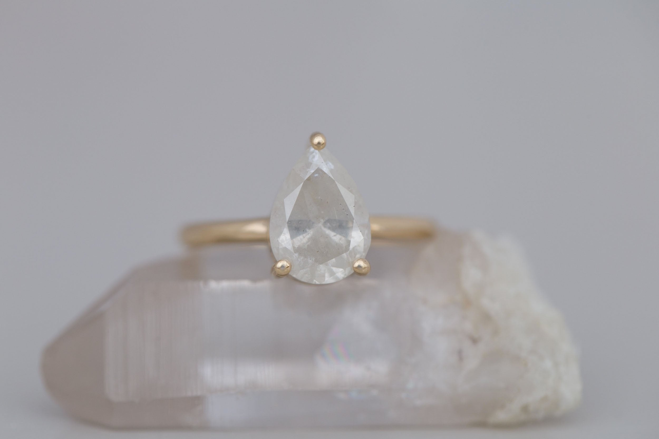 Briar Ring | Icy Pear Diamond Solitaire Engagement Ring 2.44 ct | 14k Recycled Gold | One of a Kind
