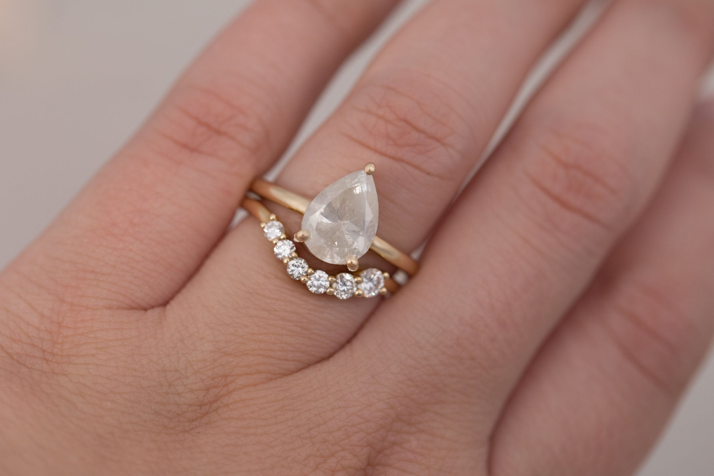 Briar Ring | Icy Pear Diamond Solitaire Engagement Ring 2.44 ct | 14k Recycled Gold | One of a Kind