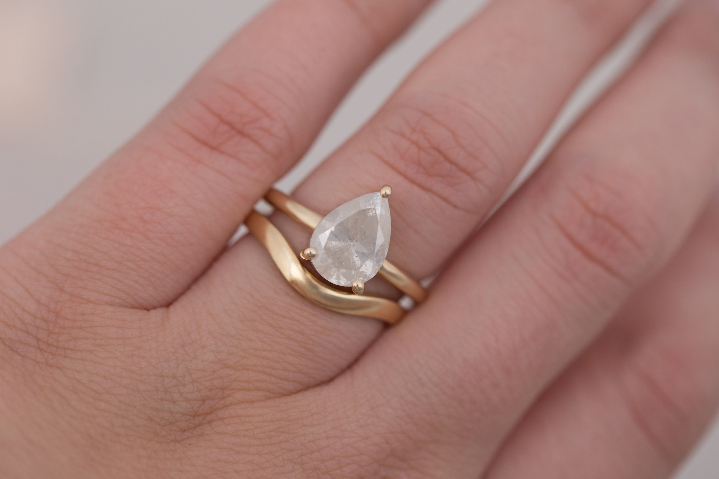 Briar Ring | Icy Pear Diamond Solitaire Engagement Ring 2.44 ct | 14k Recycled Gold | One of a Kind