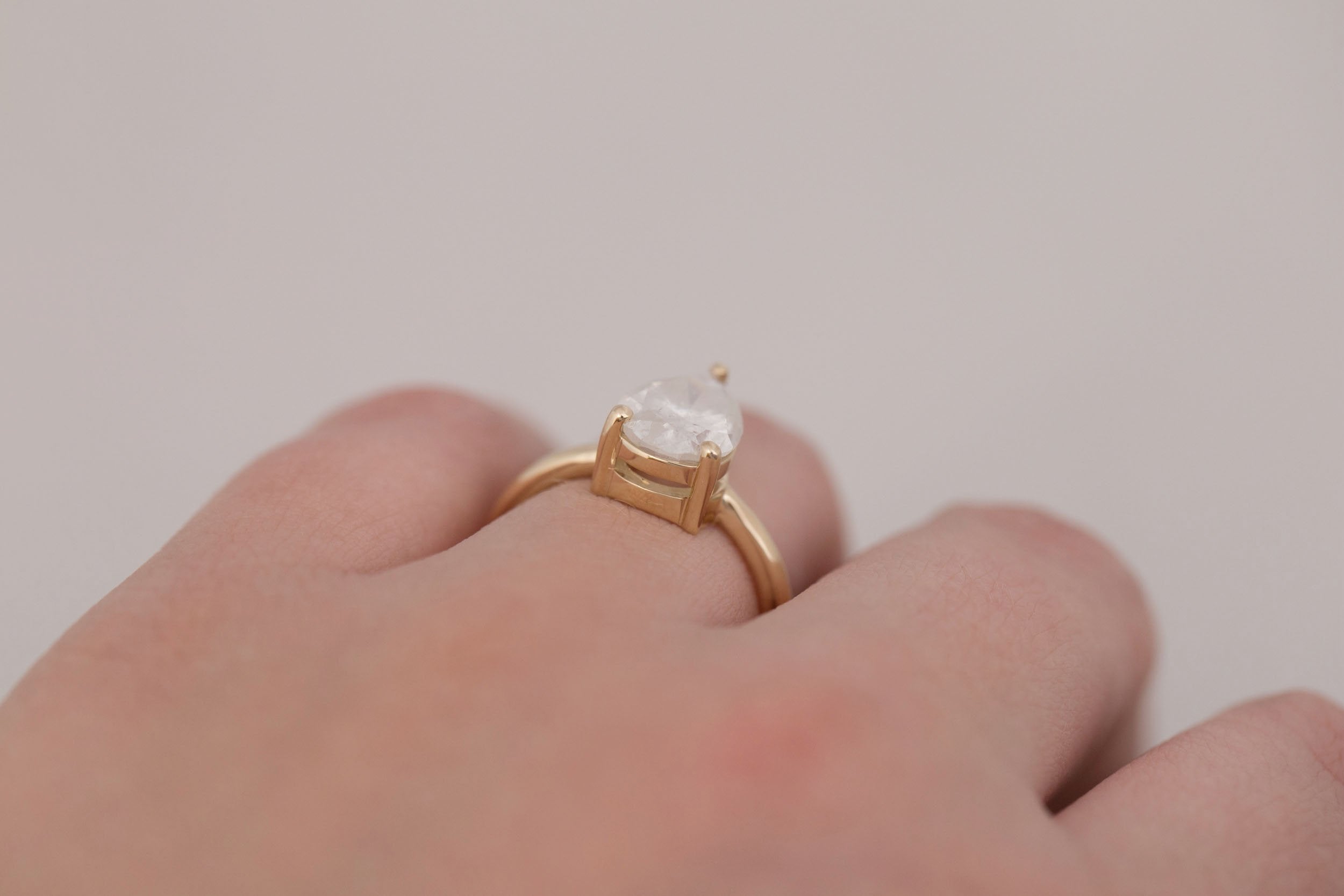 Briar Ring | Icy Pear Diamond Solitaire Engagement Ring 2.44 ct | 14k Recycled Gold | One of a Kind