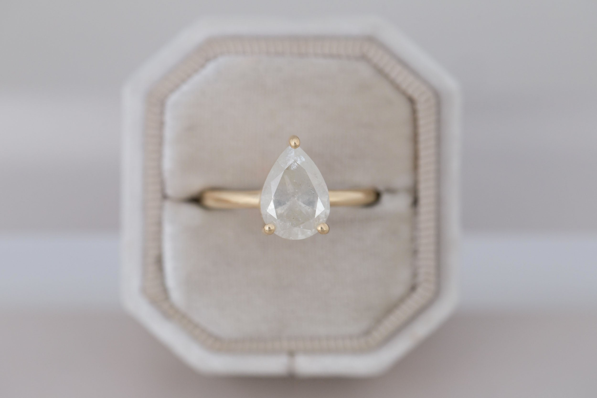 Briar Ring | Icy Pear Diamond Solitaire Engagement Ring 2.44 ct | 14k Recycled Gold | One of a Kind