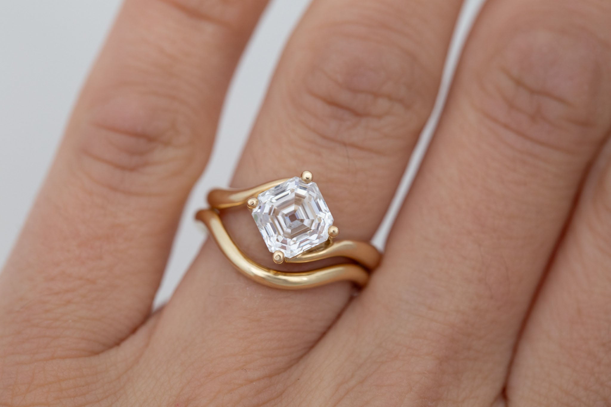 Marin Ring | Lab Asscher Bypass Engagement Ring 2.52 ct | 14k Recycled Gold | One of a Kind