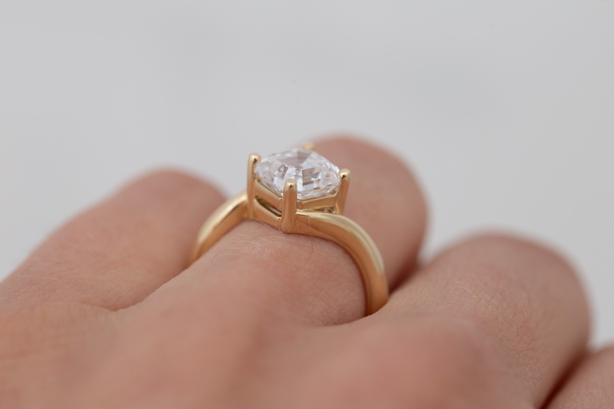 Marin Ring | Lab Asscher Bypass Engagement Ring 2.52 ct | 14k Recycled Gold | One of a Kind