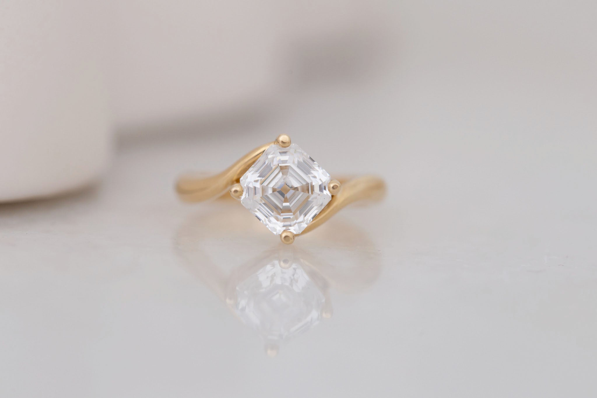 Marin Ring | Lab Asscher Bypass Engagement Ring 2.52 ct | 14k Recycled Gold | One of a Kind