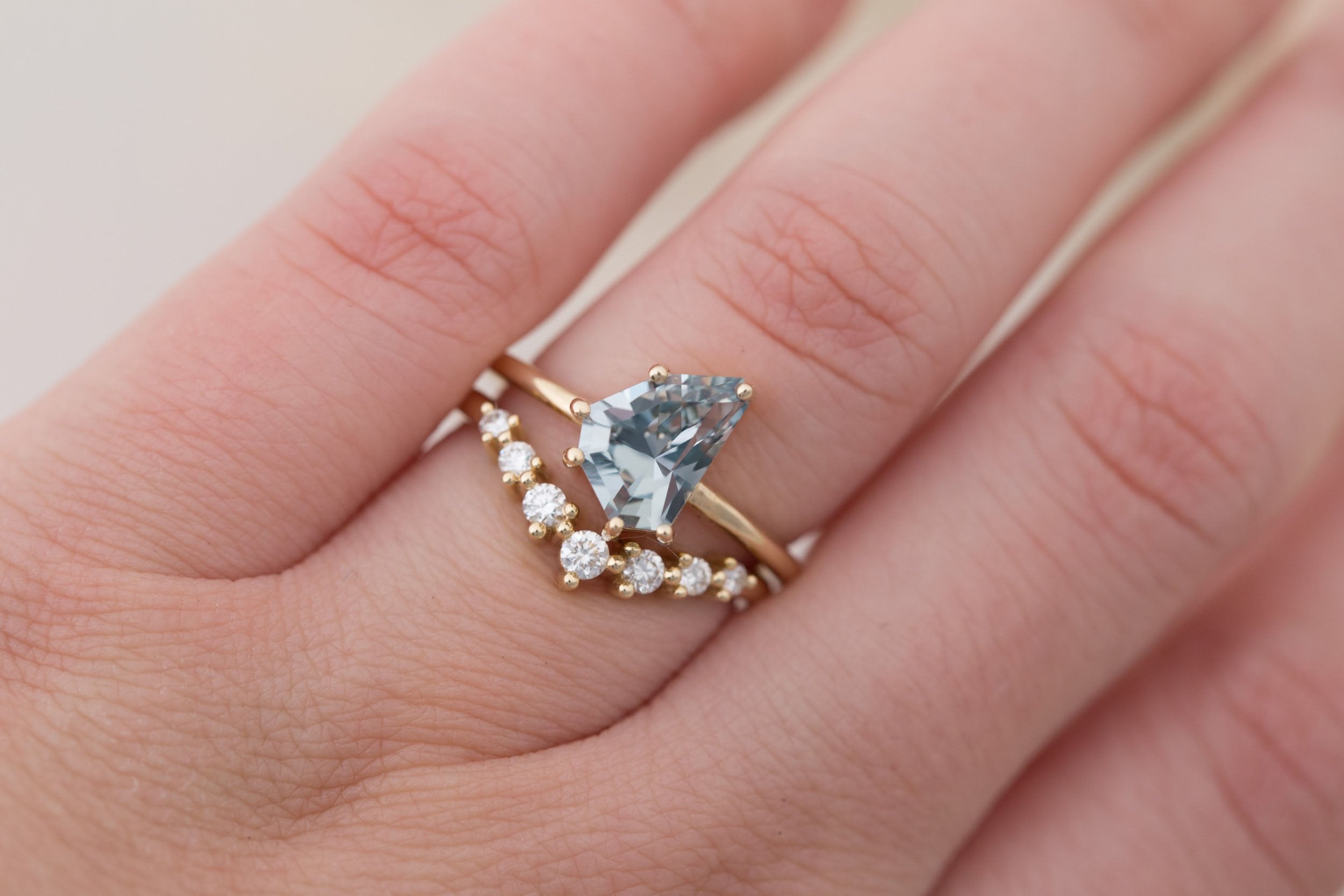 Mesa Ring | Geometric Sapphire Solitaire Engagement Ring 2.54 ct | 14k Recycled Gold | One of a Kind