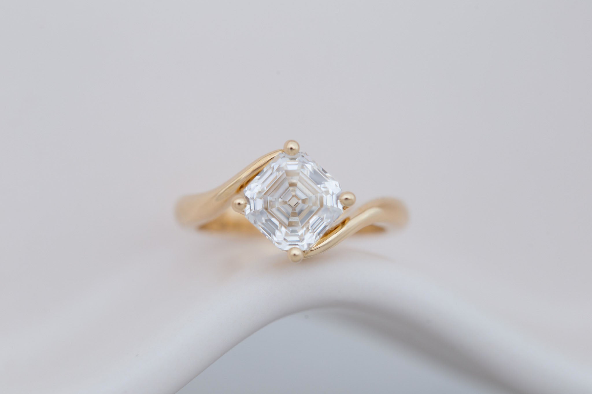 Marin Ring | Lab Asscher Bypass Engagement Ring 2.56 ct | 14k Recycled Gold | One of a Kind