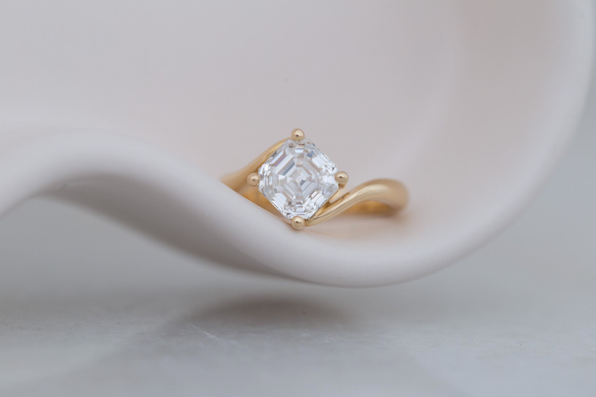 Marin Ring | Lab Asscher Bypass Engagement Ring 2.56 ct | 14k Recycled Gold | One of a Kind