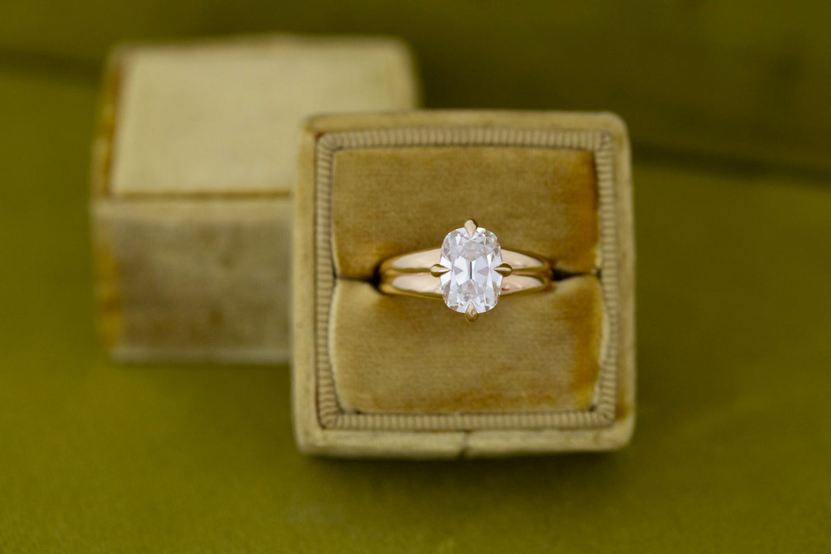 Sloane Ring | Lab Cushion Cut Engagement Ring 2.59 ct | 14k Recycled Gold | One of a Kind