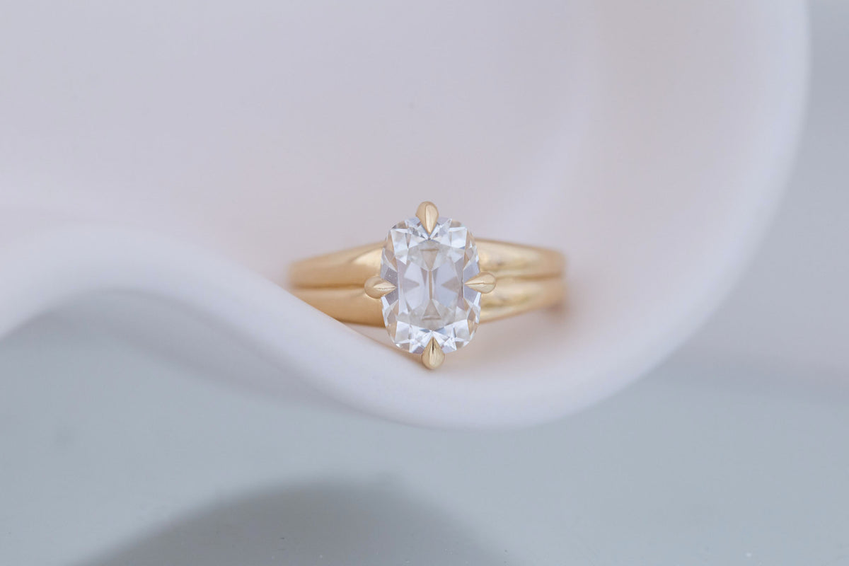 Sloane Ring | Lab Cushion Cut Engagement Ring 2.59 ct | 14k Recycled Gold | One of a Kind
