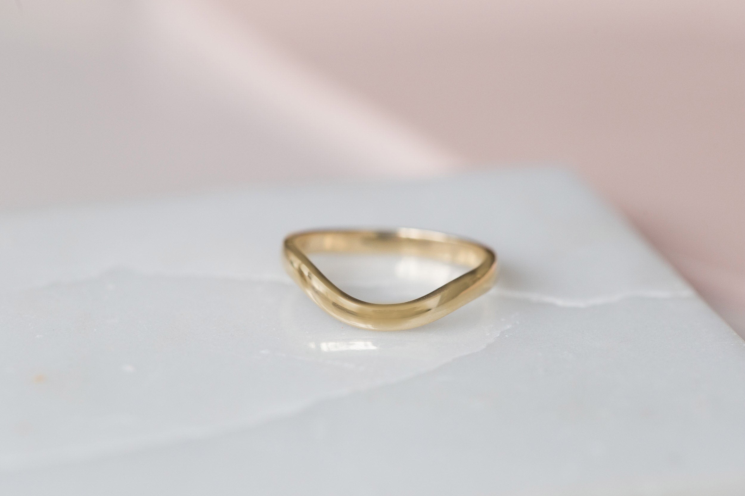 Wide Contour Curve Band | Half Round | 14k Recycled Gold