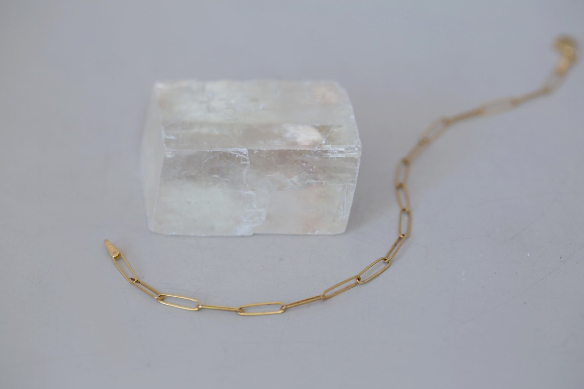 Medium Elongated Flat Link Chain Bracelet | 14k Recycled Gold