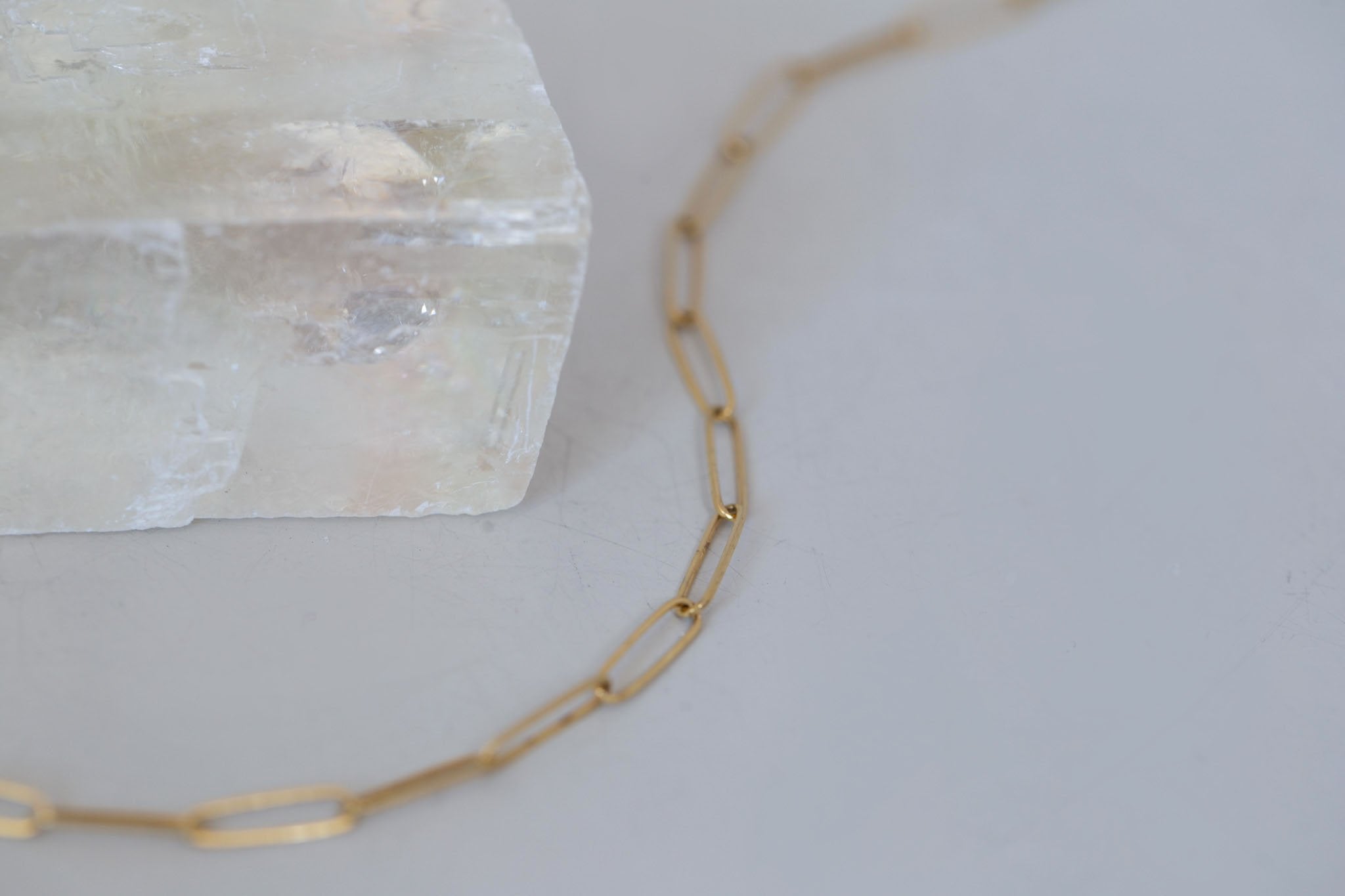 Medium Elongated Flat Link Chain Bracelet | 14k Recycled Gold