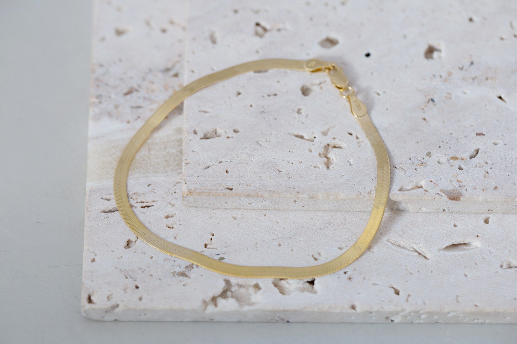 Herringbone Chain Bracelet, 2.8 mm | 14k Recycled Gold