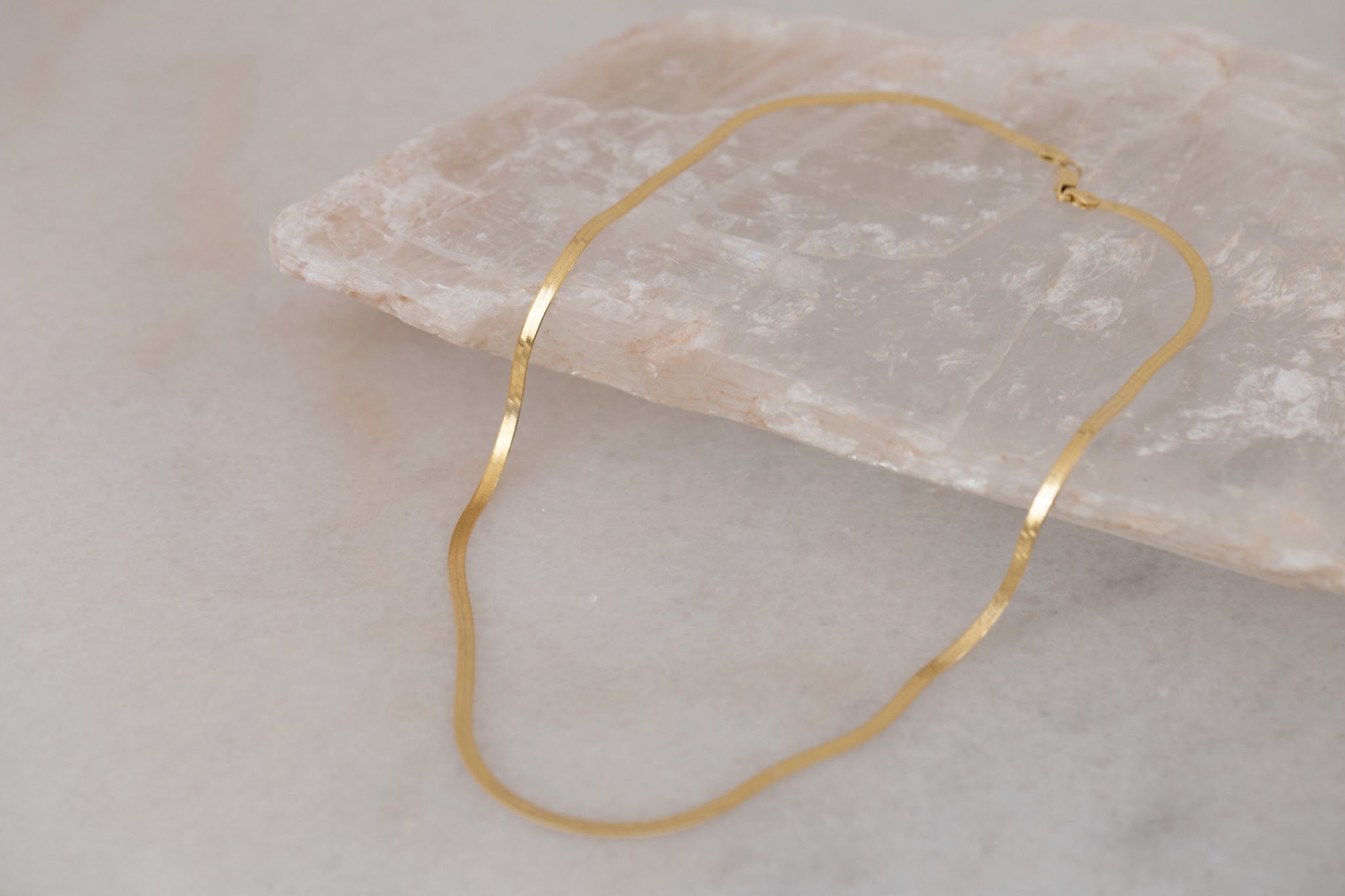 Herringbone Chain Necklace, 2.8 mm | 14k Recycled Gold