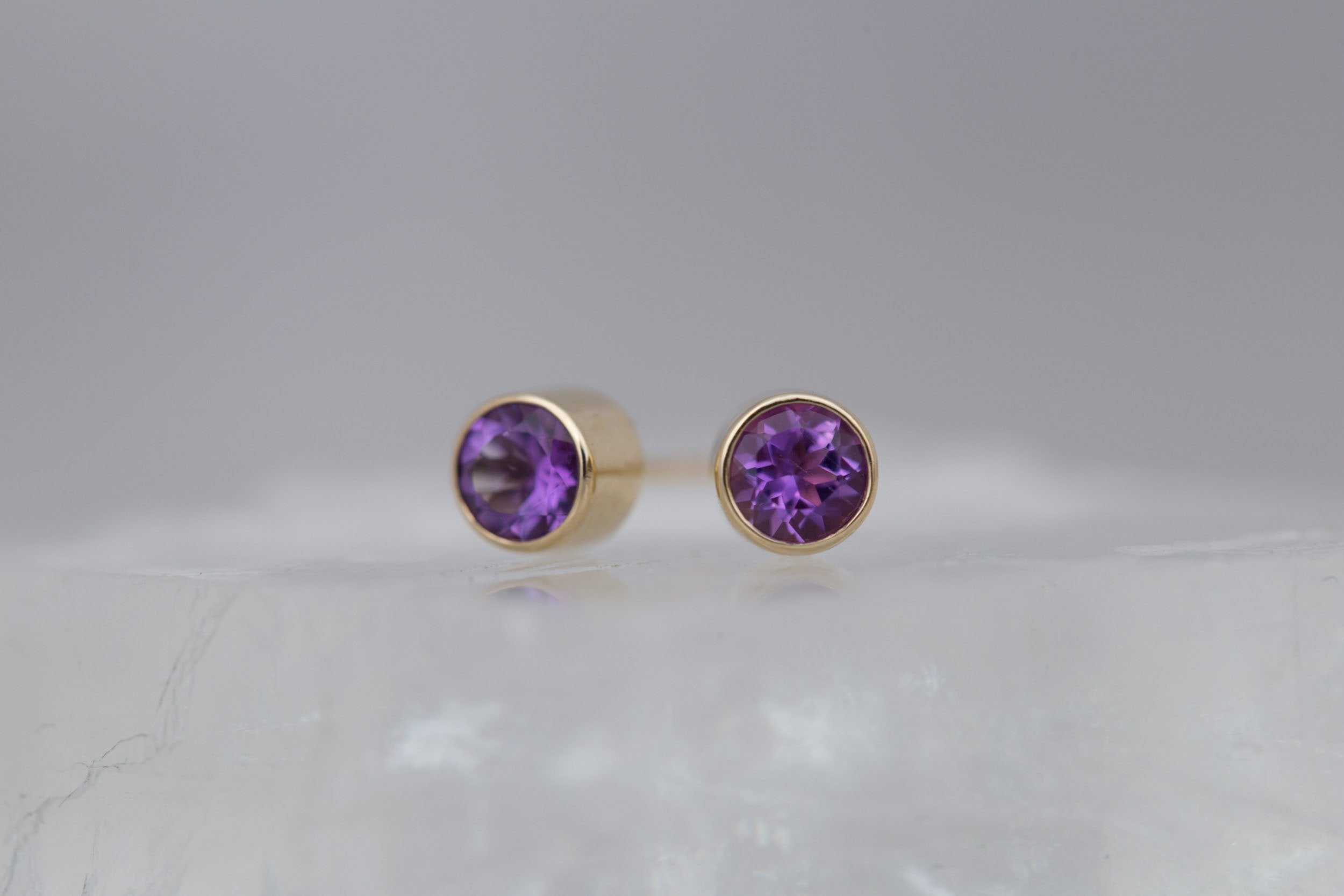 Amethyst Earrings | The Birthstone Collection | February | 14k Recycled Gold