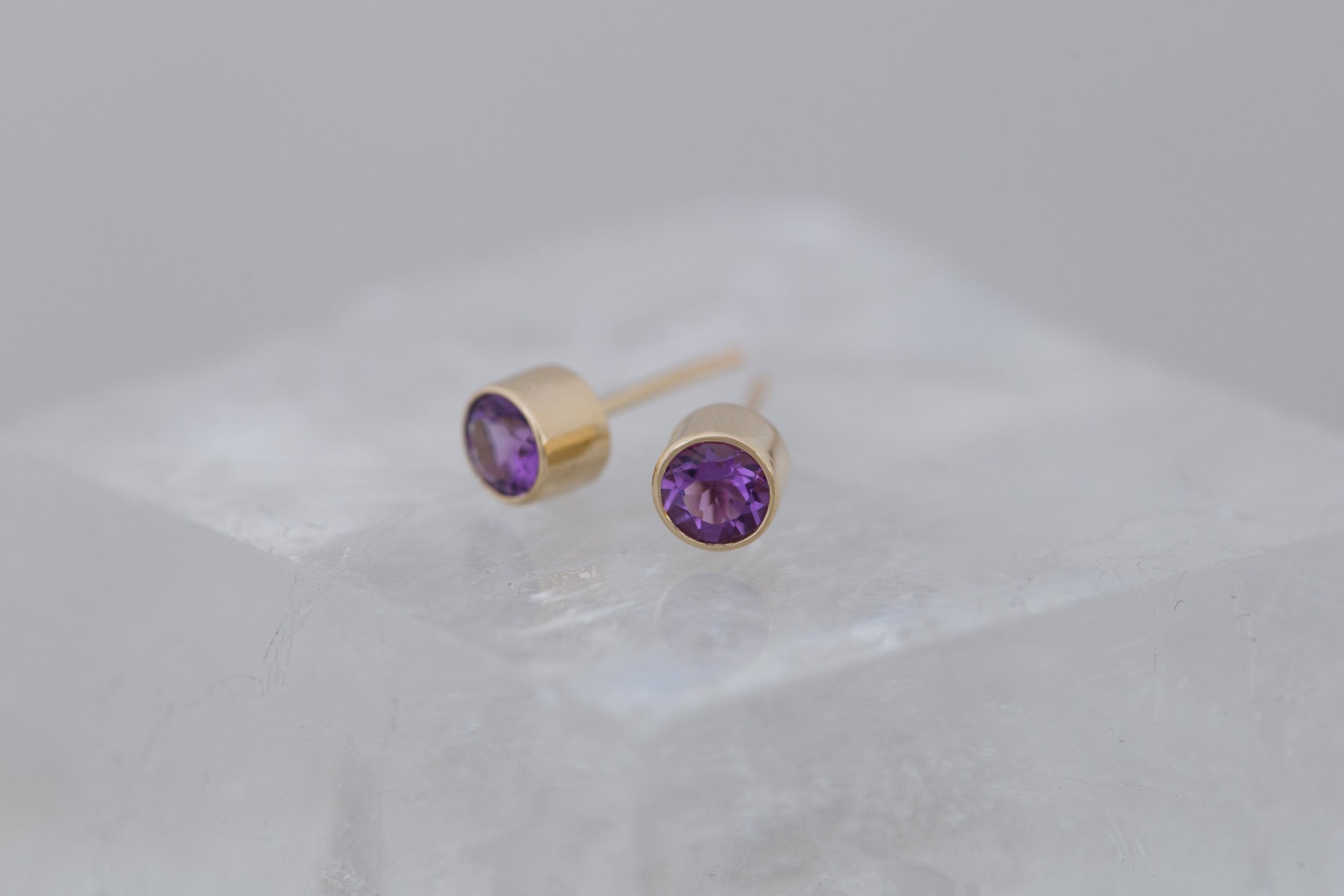 Amethyst Earrings | The Birthstone Collection | February | 14k Recycled Gold