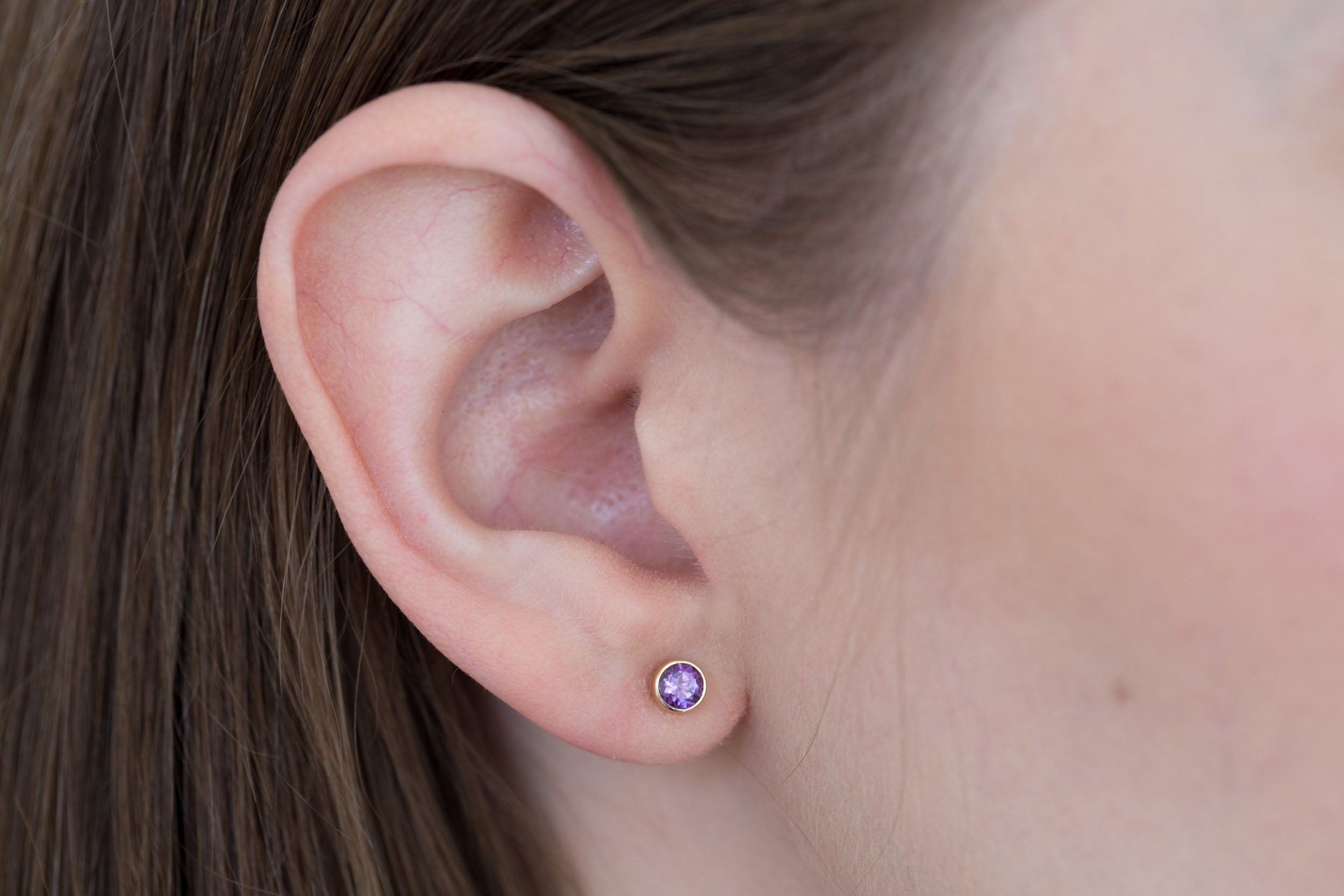 Amethyst Earrings | The Birthstone Collection | February | 14k Recycled Gold