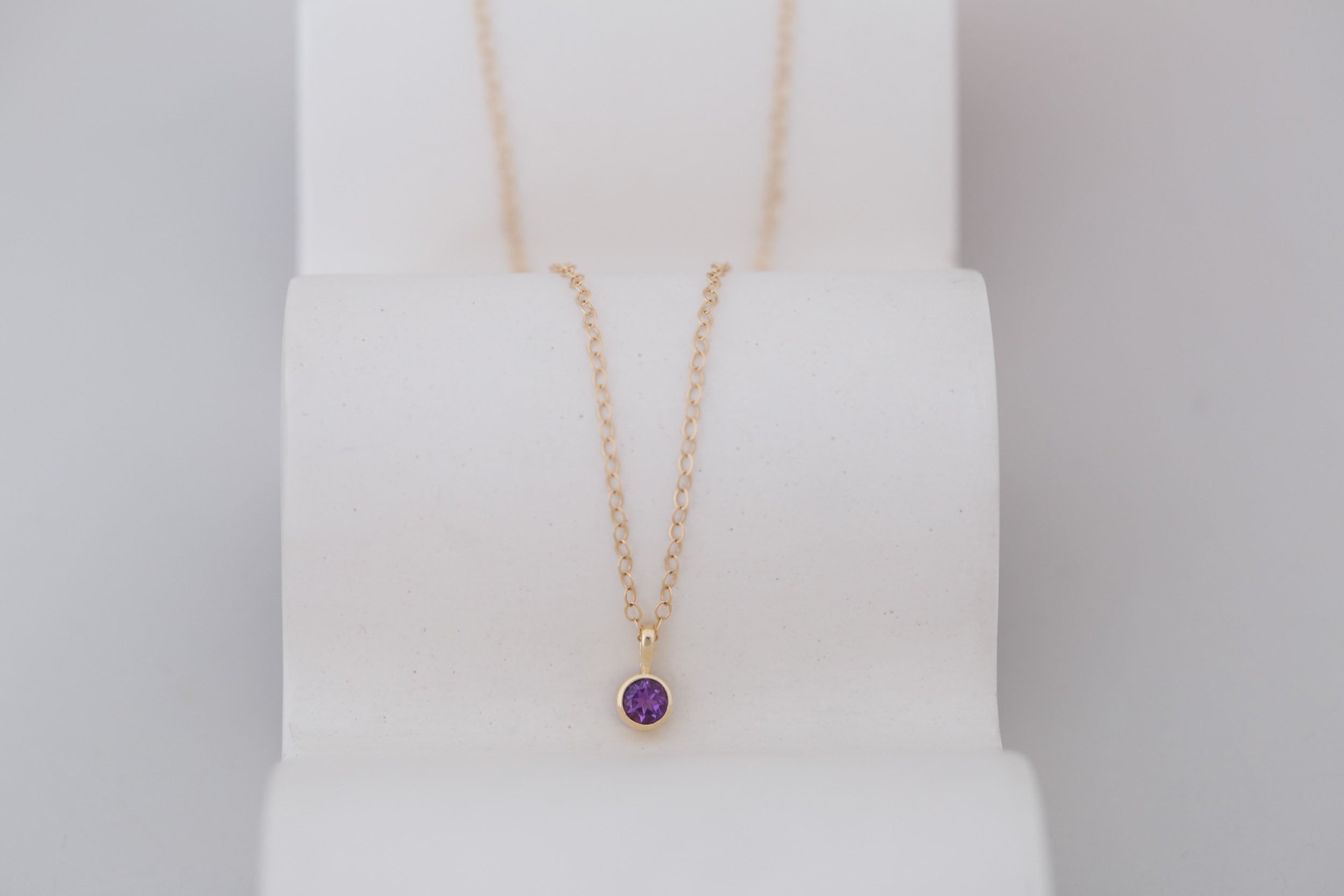 Amethyst Necklace | The Birthstone Collection | February | 14k Recycled Gold