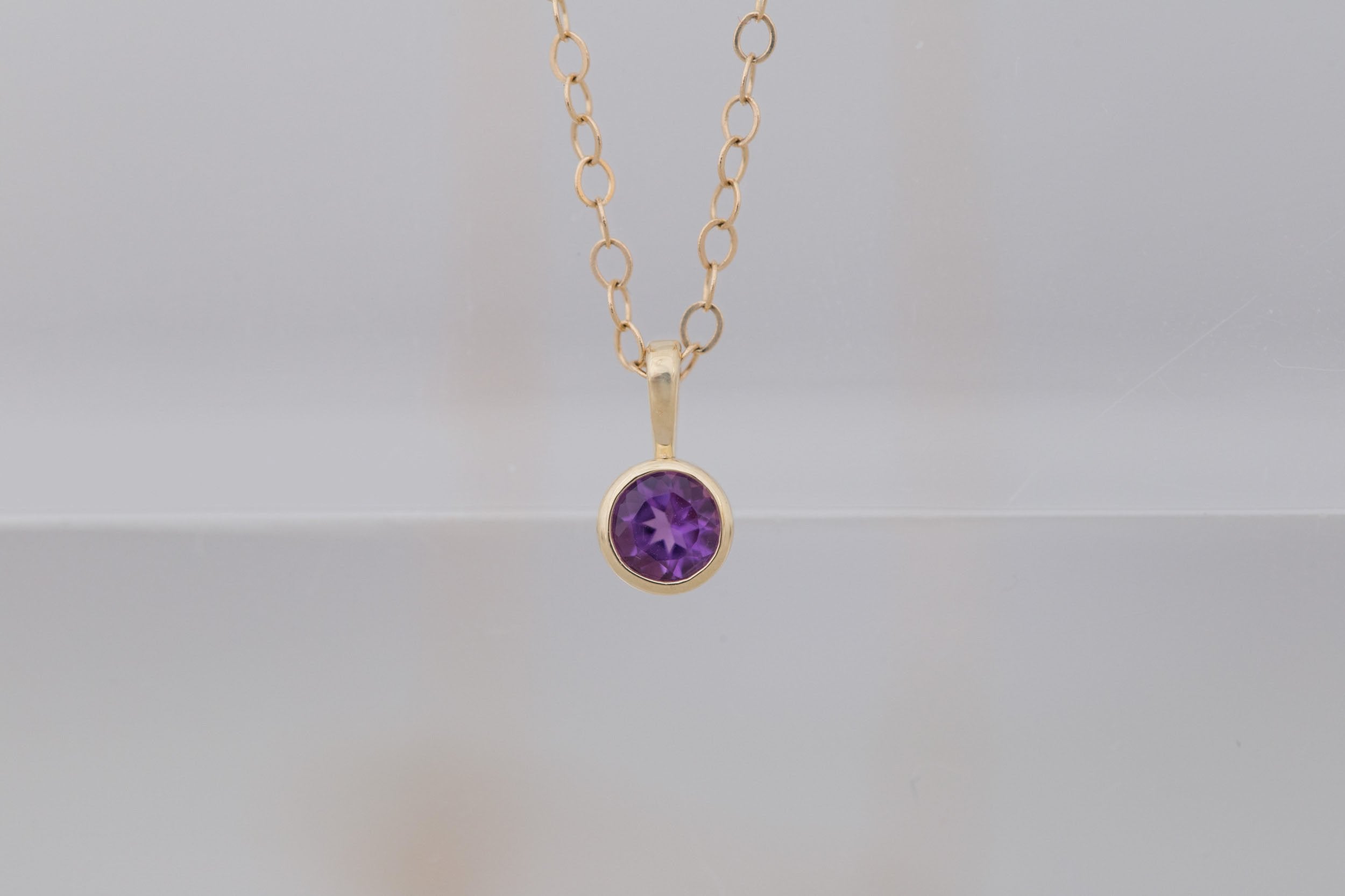 Amethyst Necklace | The Birthstone Collection | February | 14k Recycled Gold