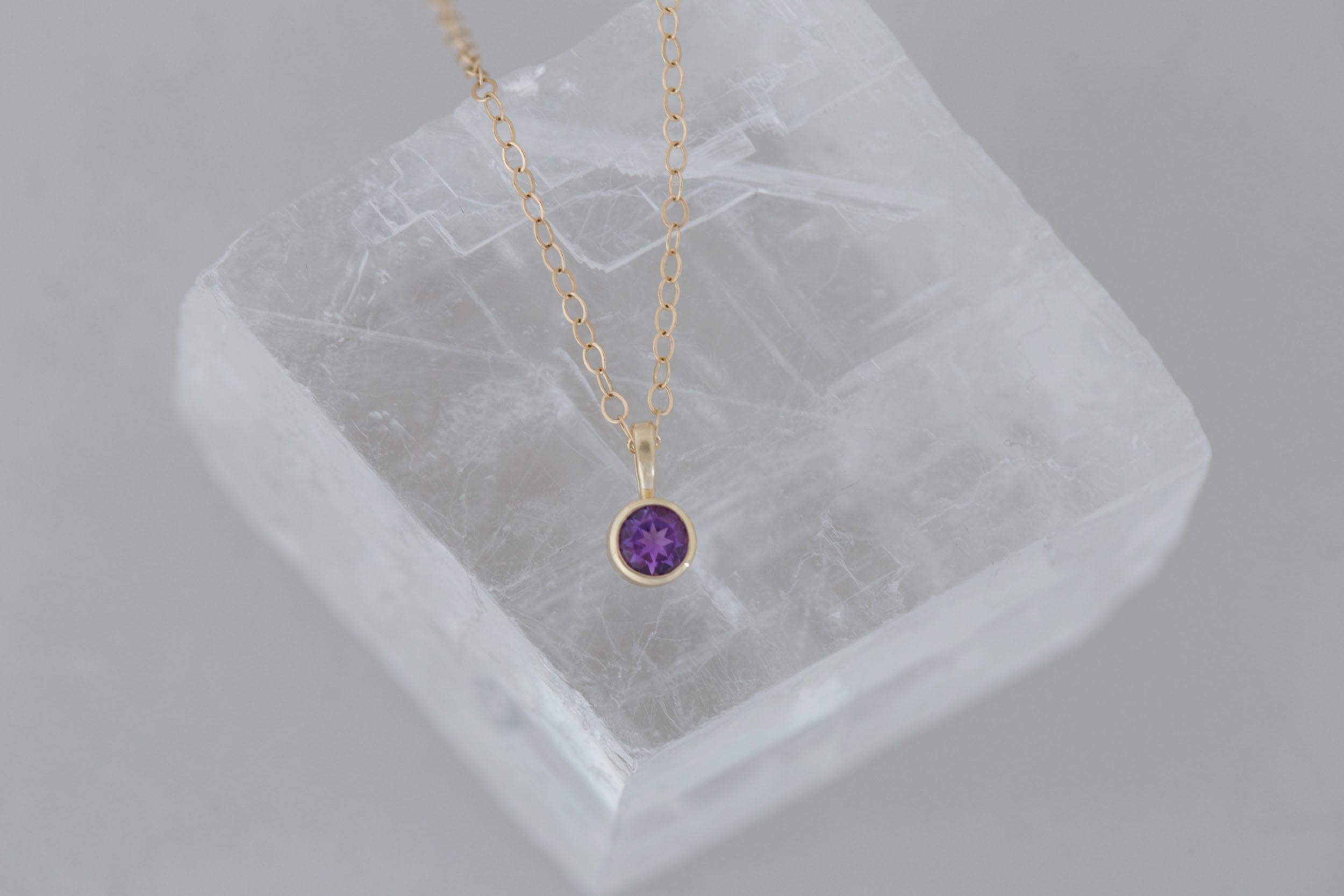 Amethyst Necklace | The Birthstone Collection | February | 14k Recycled Gold