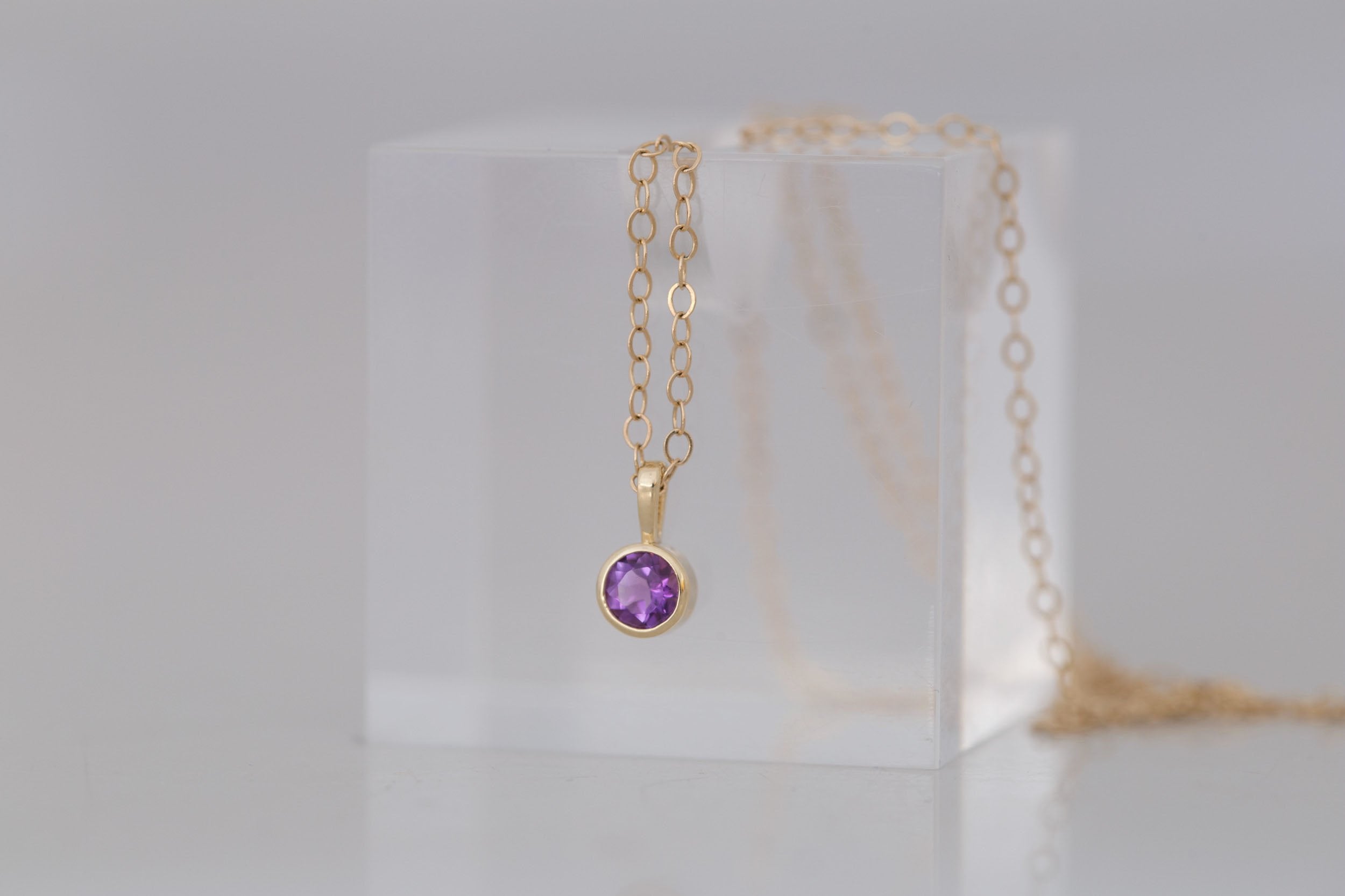 Amethyst Necklace | The Birthstone Collection | February | 14k Recycled Gold