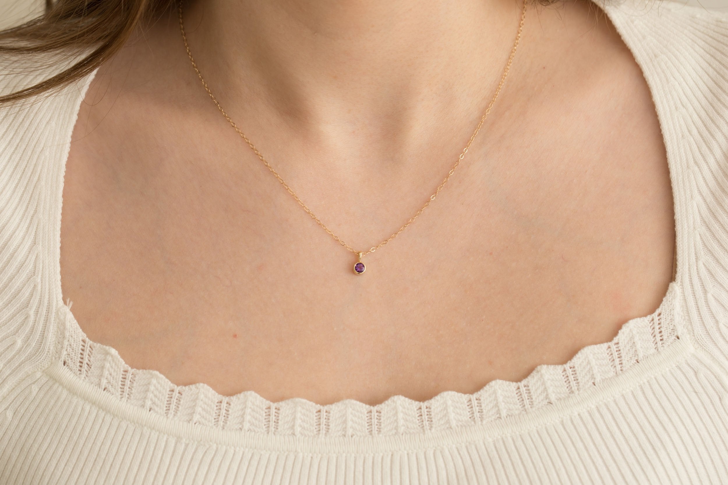 Amethyst Pendant | The Birthstone Collection | February | 14k Recycled Gold