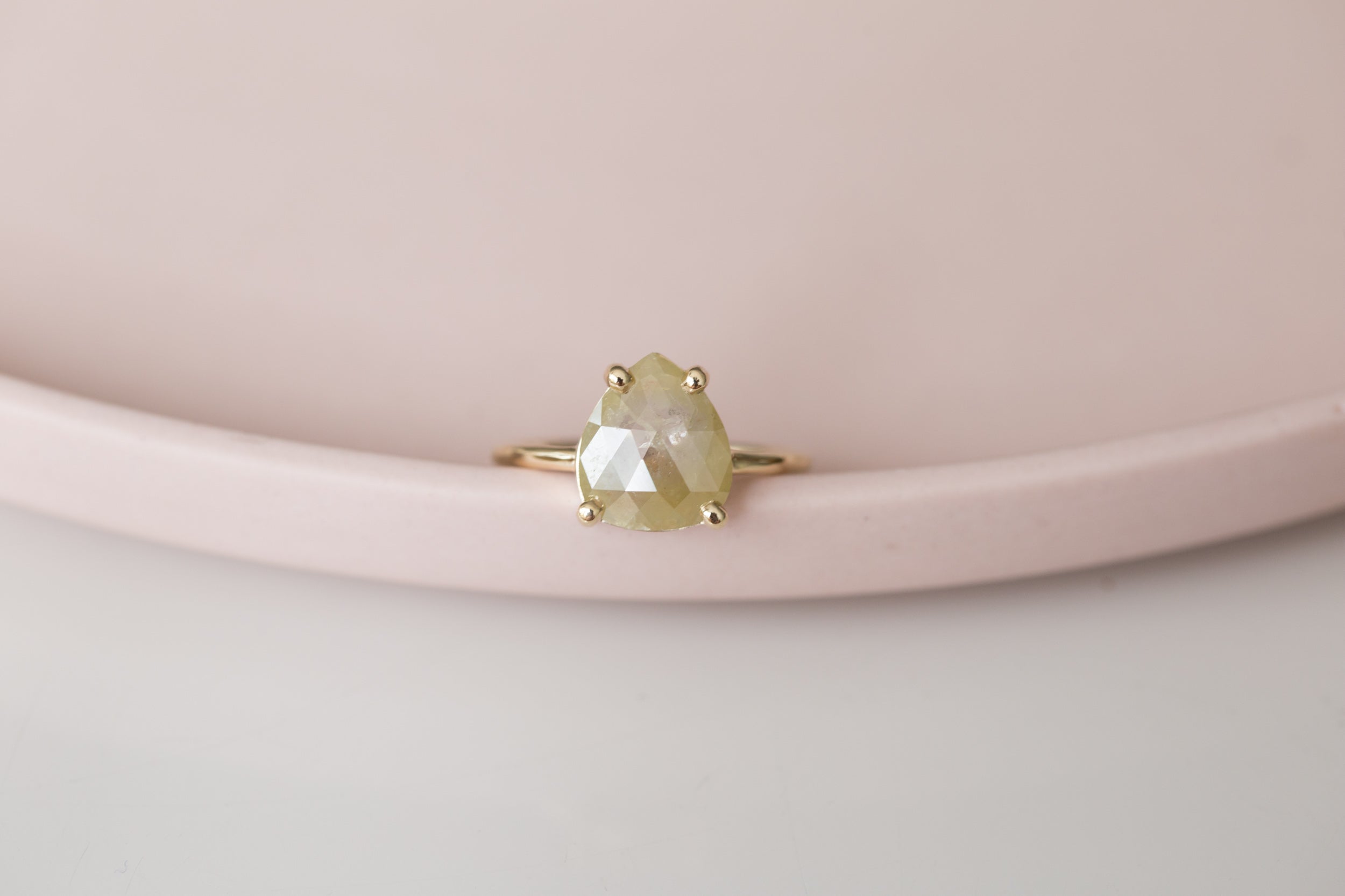 Briar Ring | Rustic Yellow Diamond Solitaire Engagement Ring | 14k Recycled Gold | One of a Kind