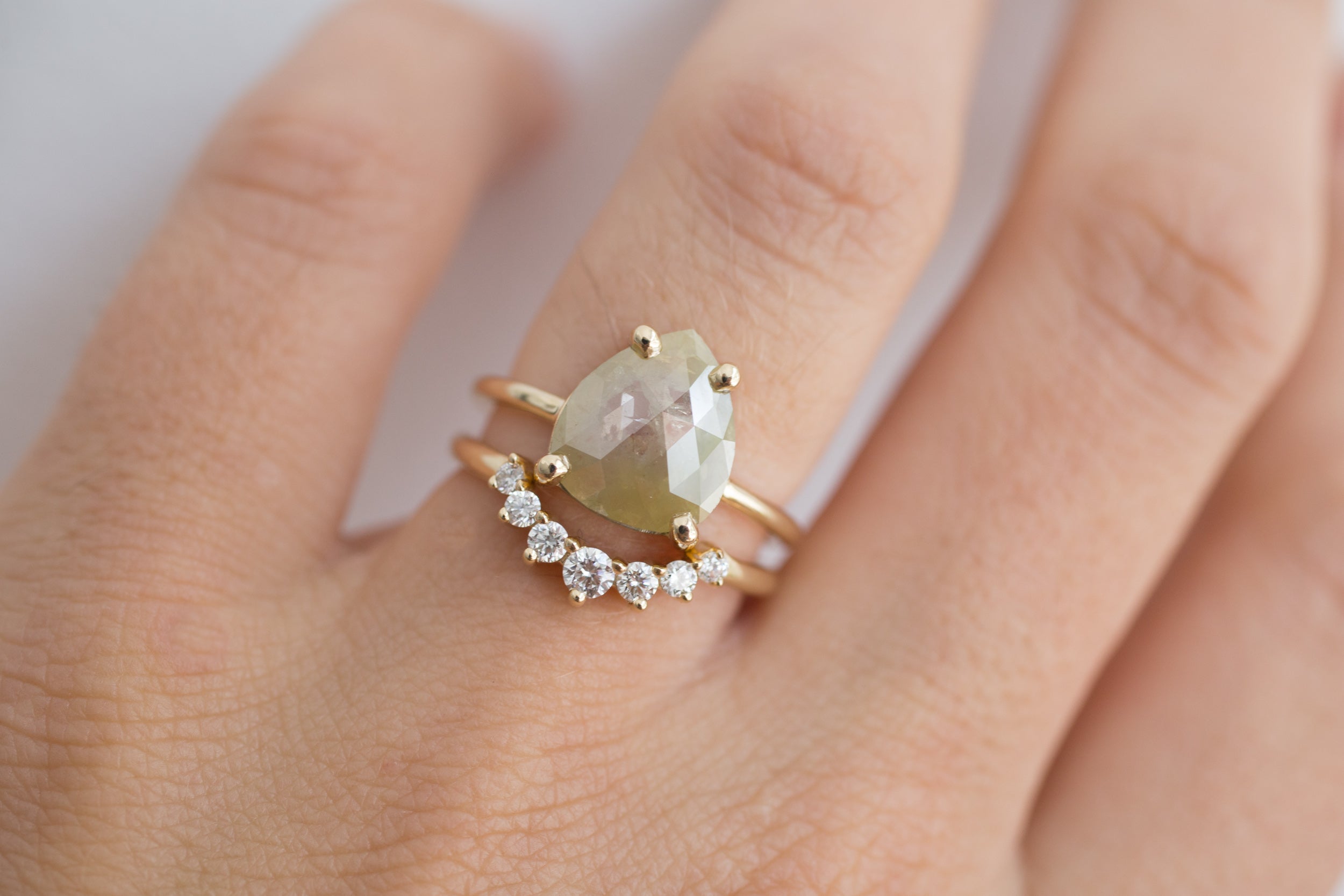 Briar Ring | Rustic Yellow Diamond Solitaire Engagement Ring | 14k Recycled Gold | One of a Kind